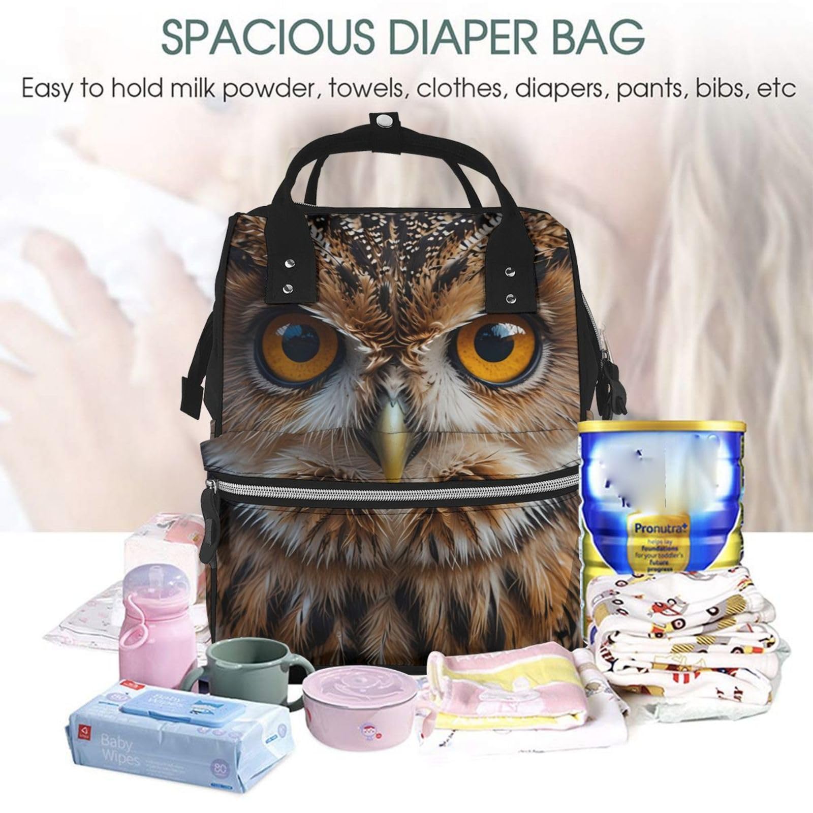 Troll Stairs - Mochila multifuncional para pañales, gran capacidad para mamás y papás, viajes y uso diario