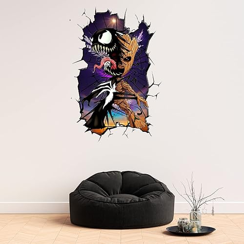 Calcomanías de pared de anime 3D calcomanías de pared de anime para niños decoración de pared de anime genial para niños sala de estar dormitorio