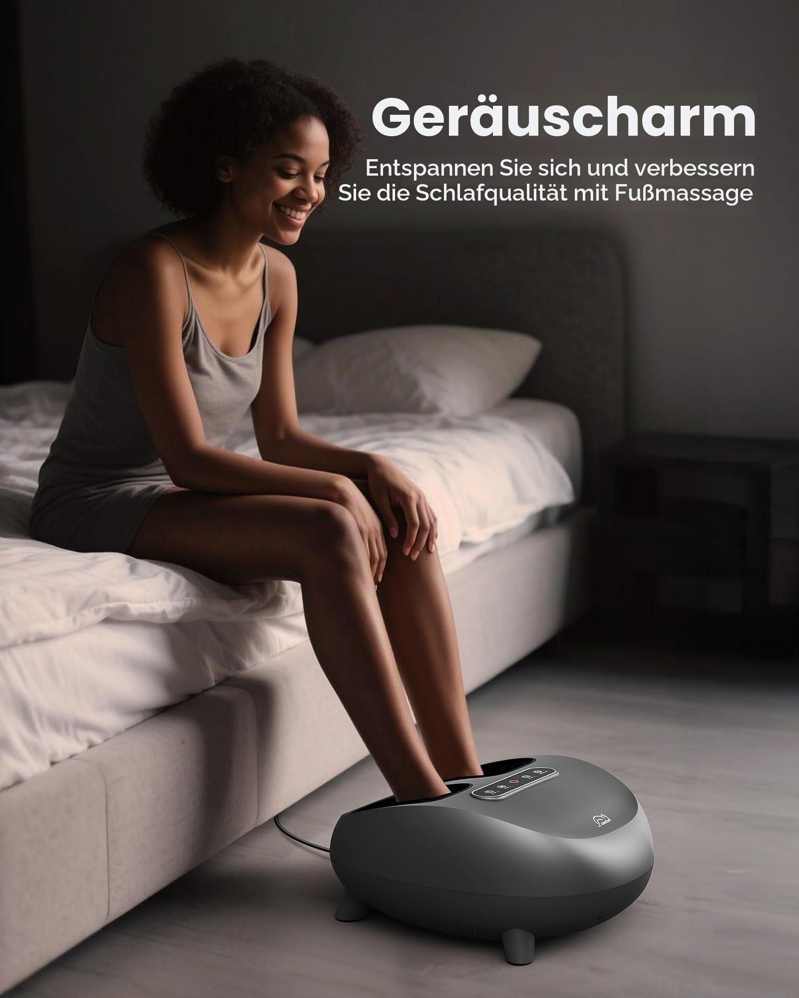 Snailax Fußmassagegerät elektrisch, Shiatsu-Fussmassagegerät mit Wärme Tiefenkneten Rollen Kompression für Plantarfasziitis, Geschenke für Frauen/Männer, Schuhgröße 48