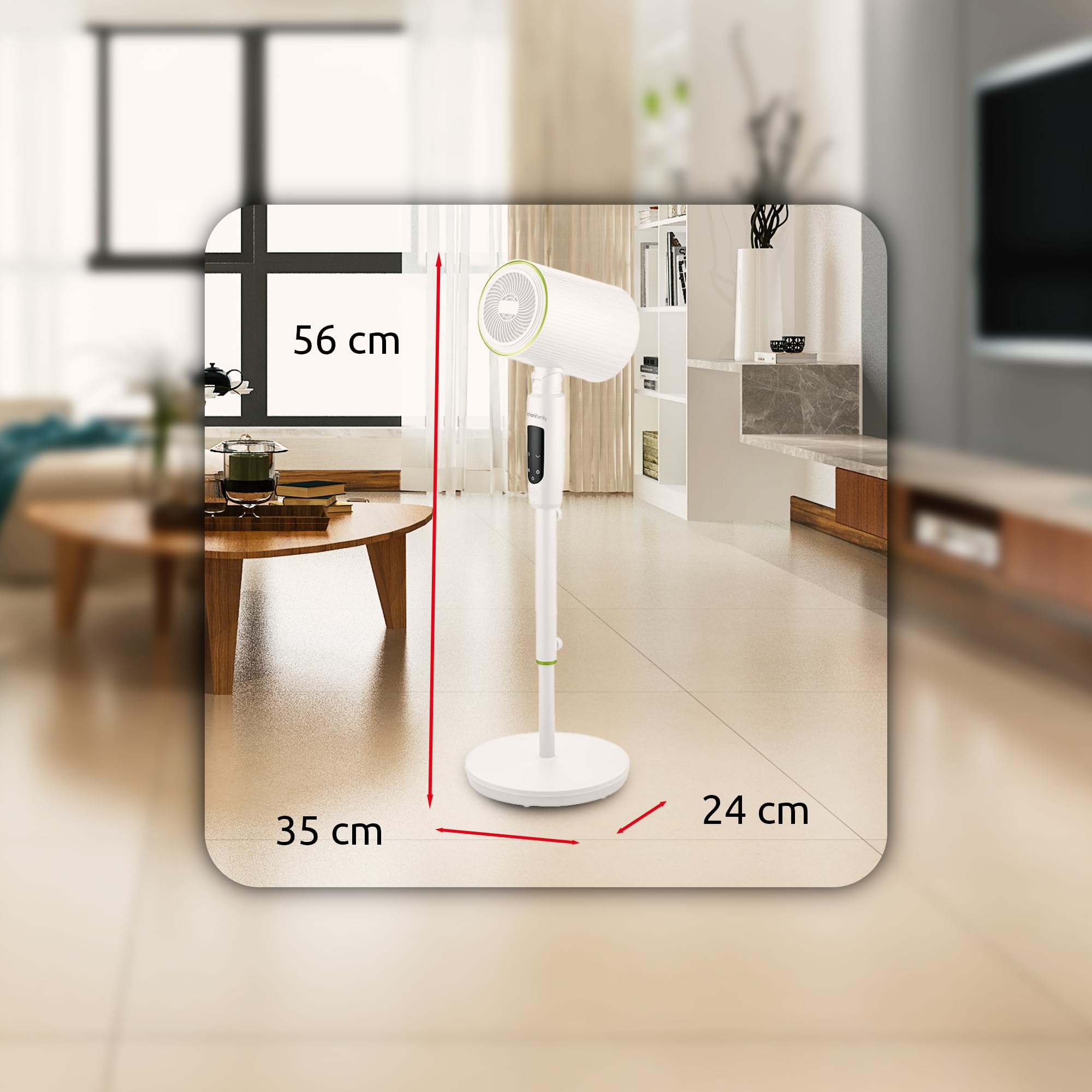 Melchioni Family | Termoventilatore da Terra con Telecomando, Funzione di Oscillazione e Up&Down, Regolabile, Ventilazione e Riscaldamento, Colore Bianco
