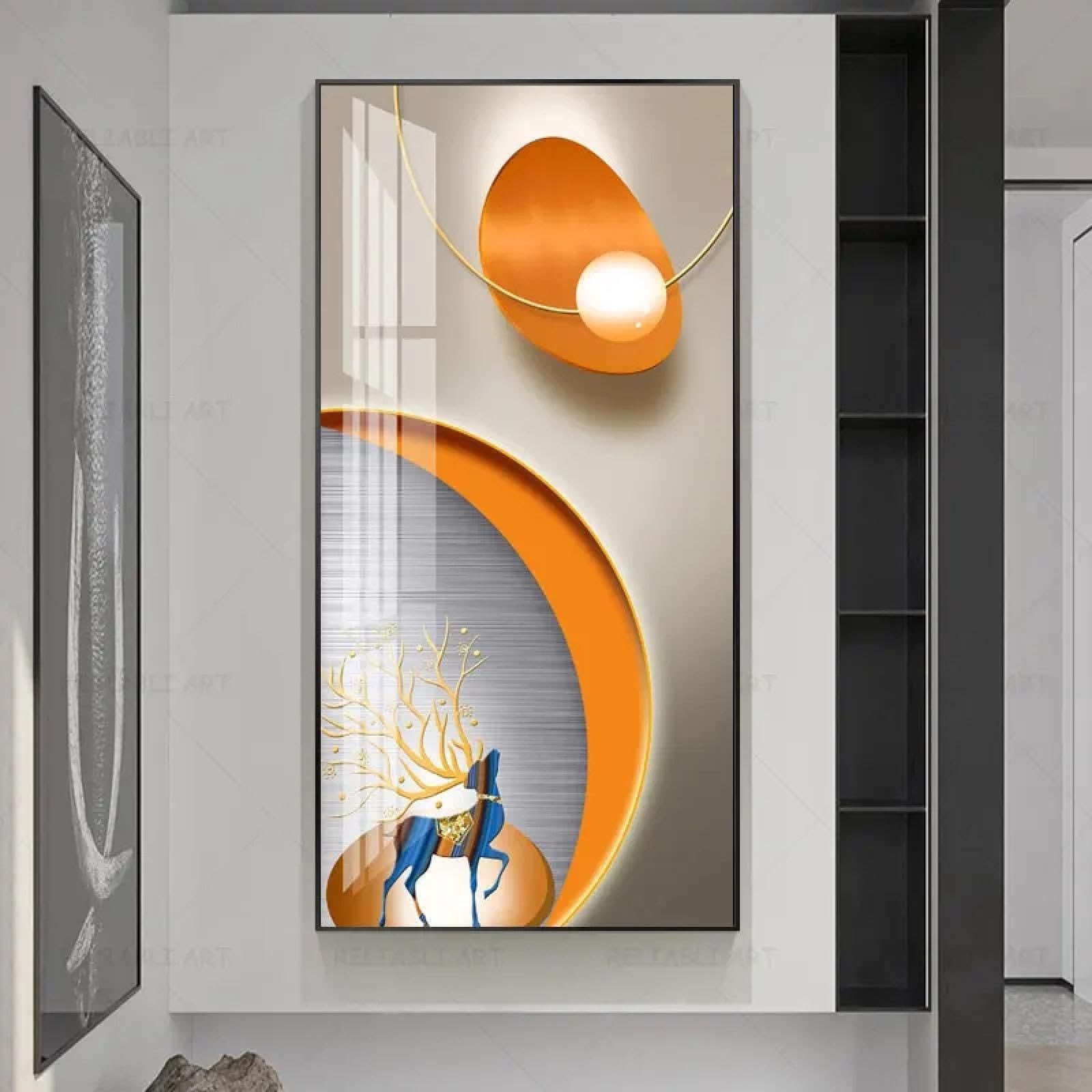 Peinture décorative géométrique de qualité supérieure avec cadre élégant