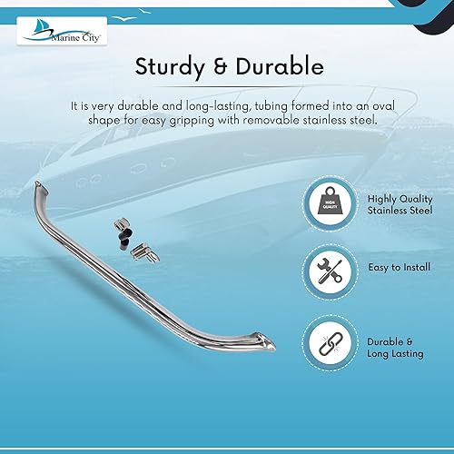 Miniatura 4 de MARINE CITY Barandilla de acero inoxidable de grado 304 con pernos de doble extremo de 16 pulgadas para infantes de marina  barcos  yates  kayaks