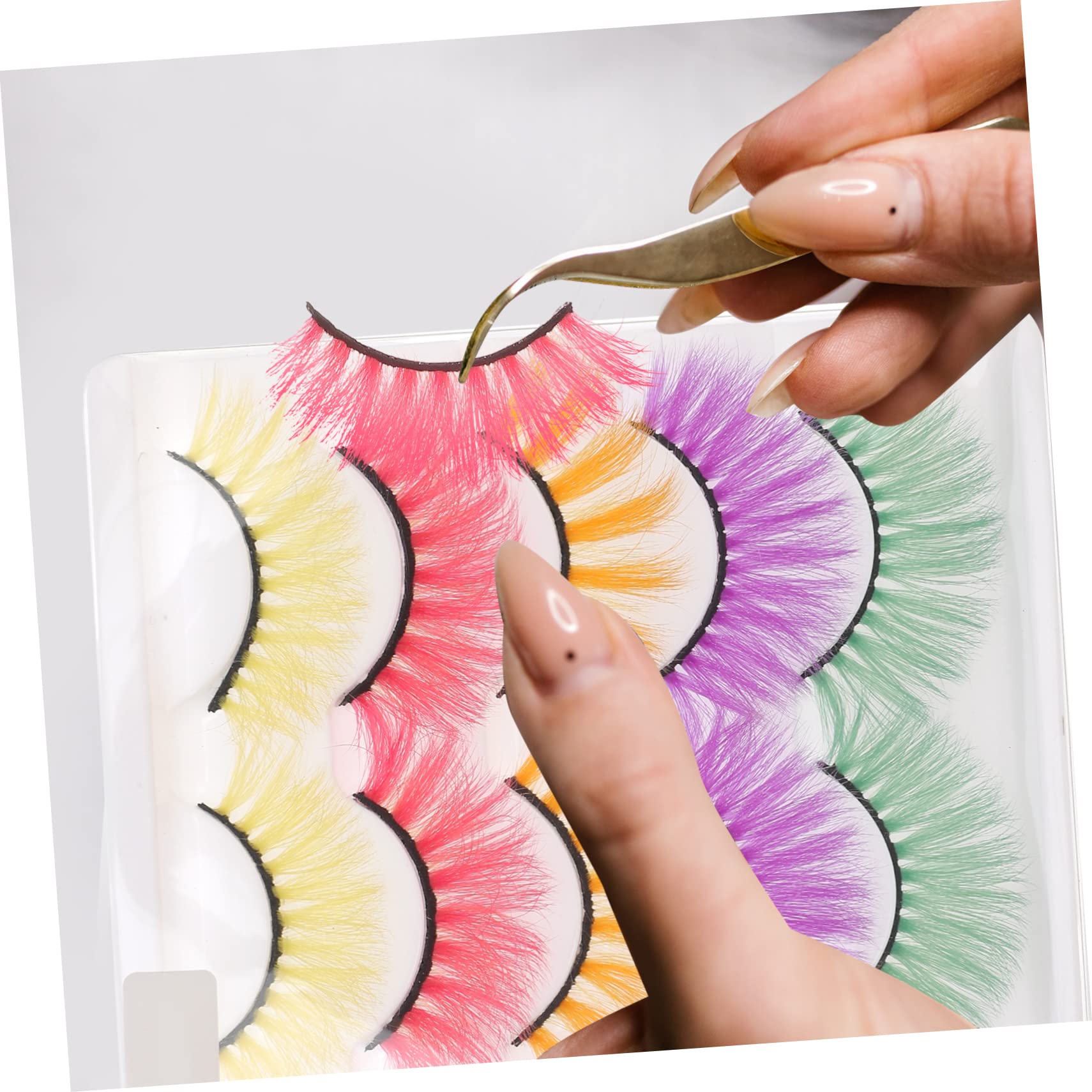 FRCOLOR 25pares Pestañas Postizas Coloridas Para Mujer Extensiones Para Maquillaje De Fiesta y Cosplay Reutilizables y