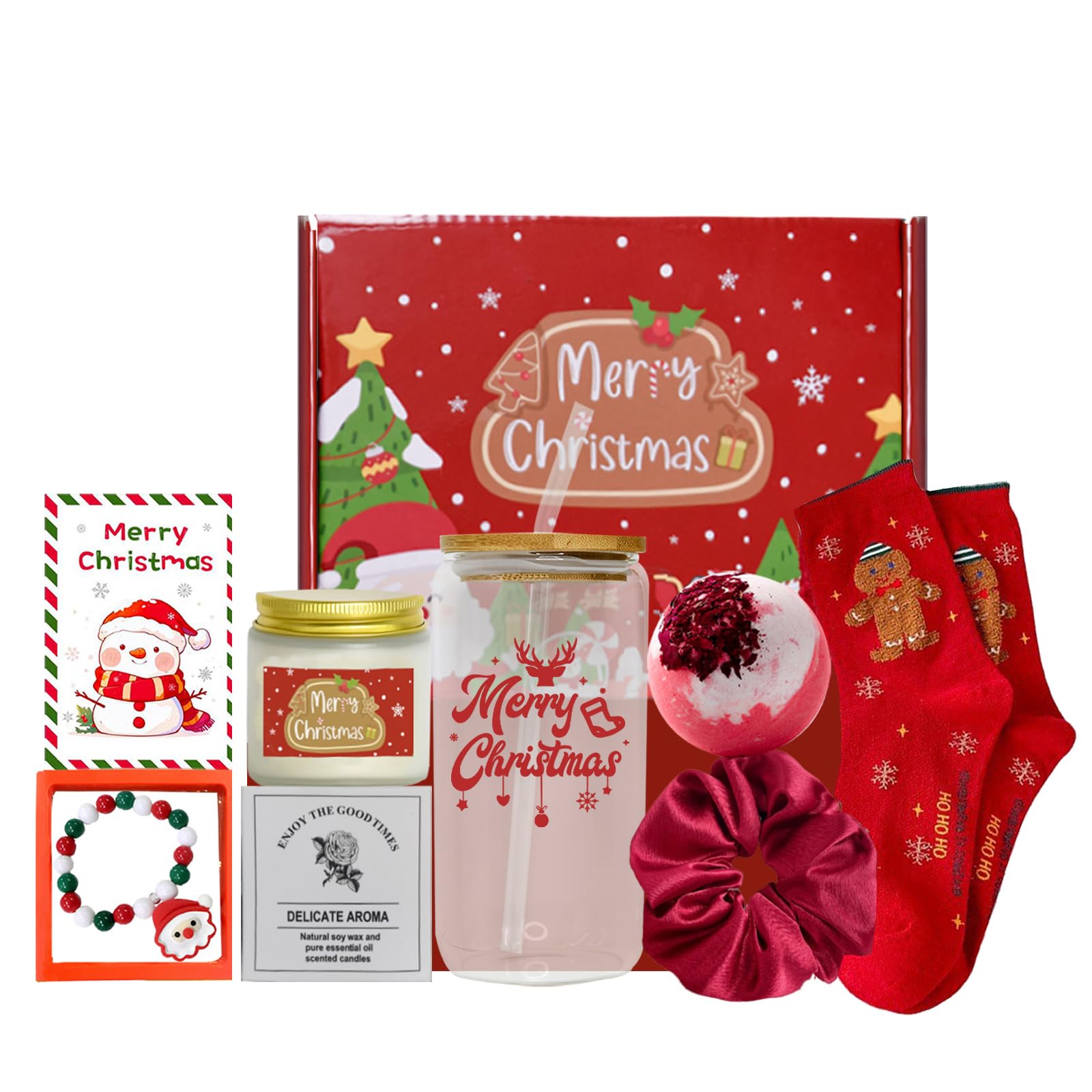 TOPCHANCES Geschenkset Frauen,Geburtstagsgeschenk für die Freundin,Glas mit Strohhalm,Geschenkverpackung,Aromatherapie-Badeset,Geburtstags/Jahrestagsgeschenk für Schwestern,Ehefrauen und Freundinnen