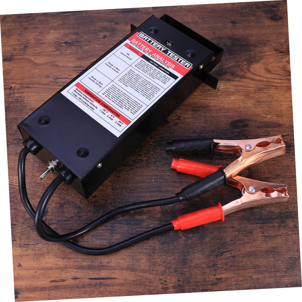 Comprobador de Batería 6-12v 100 Amperios Negro para Coche | Luz Indicadora, Pinzas Supergrip, Acero Inoxidable, Componente Electrónico, Motor de Arranque
