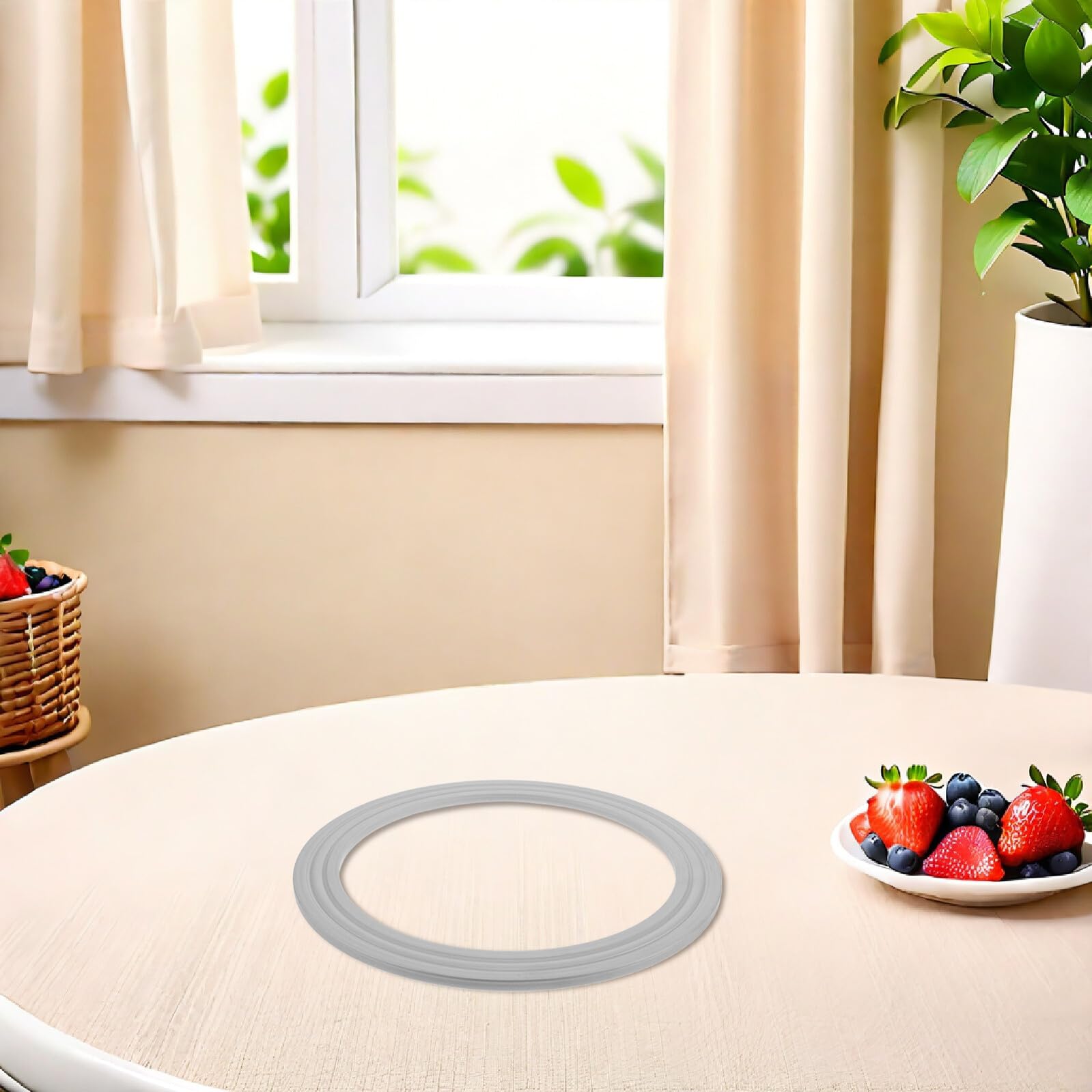 Tavolo da pranzo rotondo rotante con ferramenta in acciaio, cuscinetti per giradischi, base a s, Sk Silver h - Ideale per case moderne e intrattenimento.