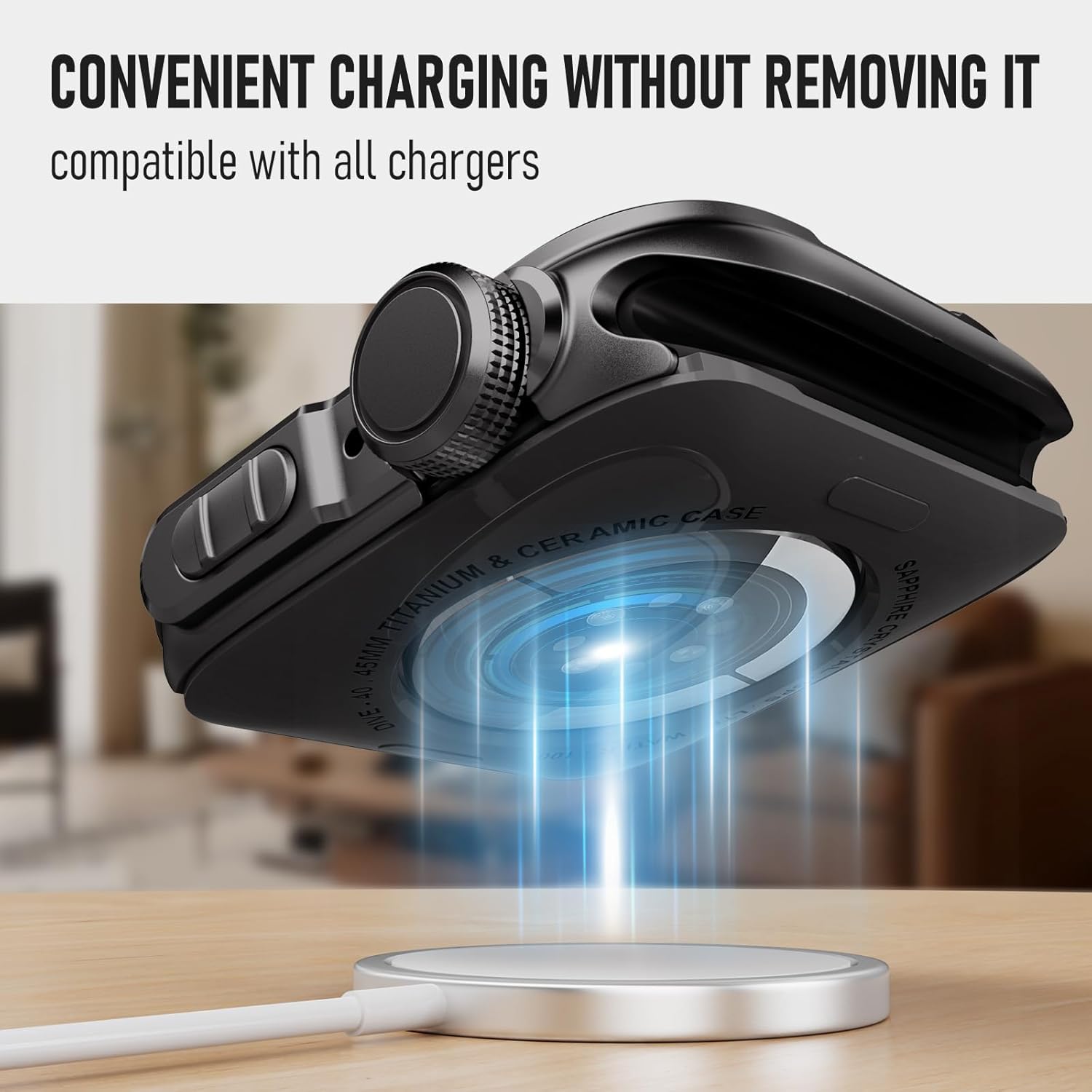 BXUXOHS Metal Case for Apple Watch Series 11/10 46mm Cover,Rugged Protective Bumper +Metal Crown +PC Back Cover (No Glass),Military-Grade Protector for iWatch 46 mm [Upgrade to Sportier Ultra Style] - Image 5