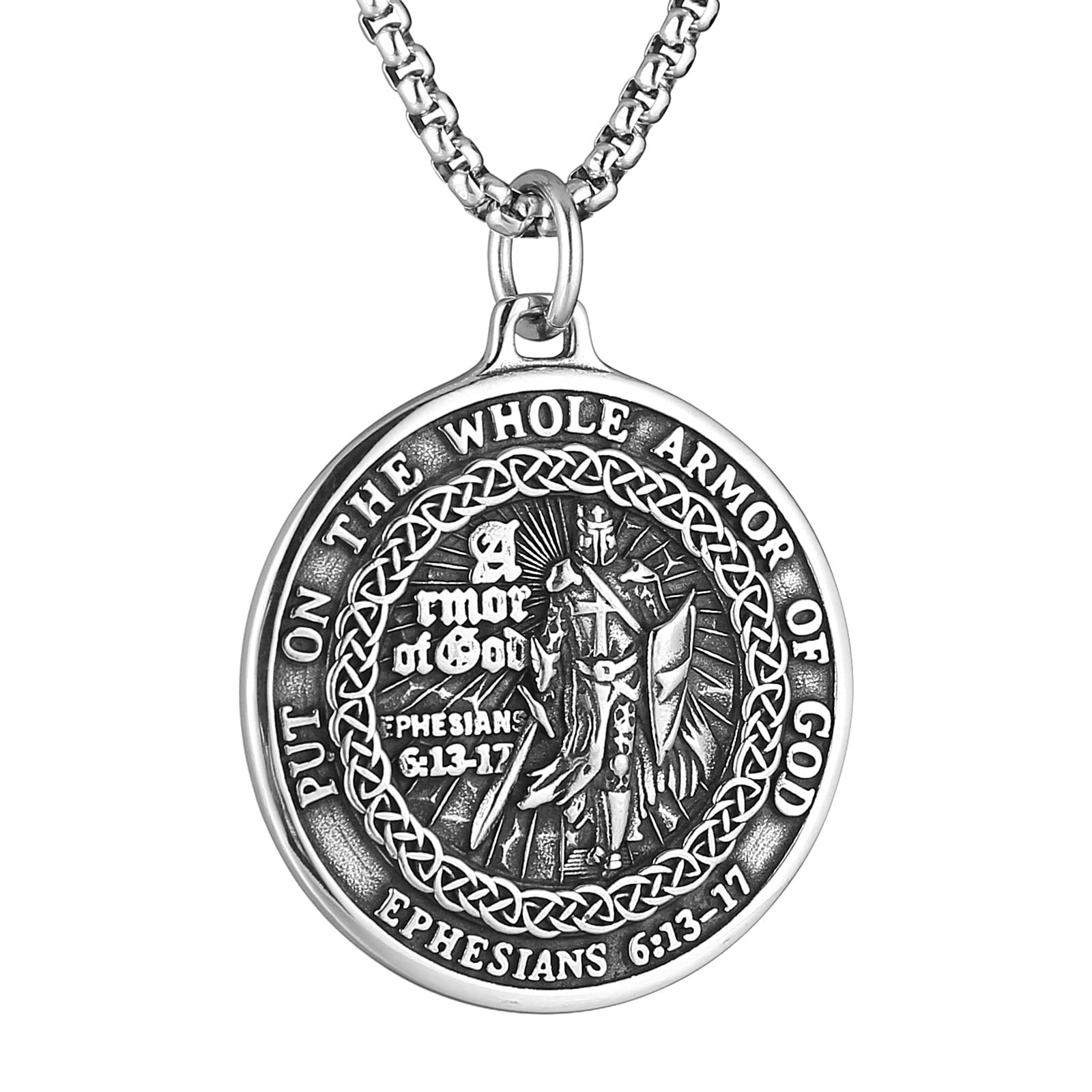 HZMANKnights Templar Necklace for Men Stainless Steel Medieval Red Cross Pendant Jewelry Gift