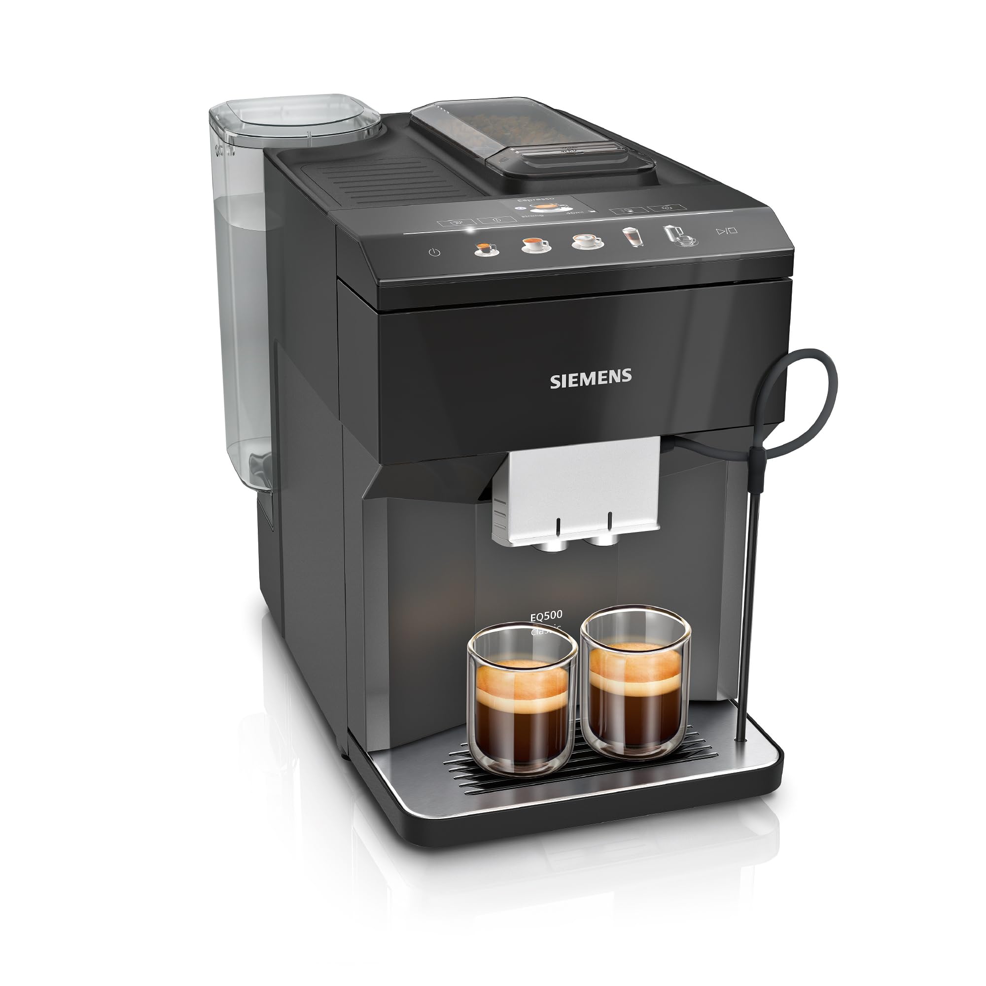SIEMENS - Cafetera EQ500 barniz clásico clavo negro, tanque de agua, TP511E19