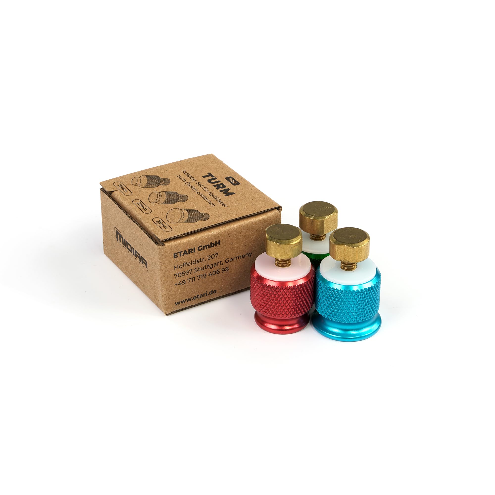 TORRE MIDIAR - Juego de adaptadores de aluminio para pegamento en frío, 3 piezas para eliminar abolladuras, herramientas PDR
