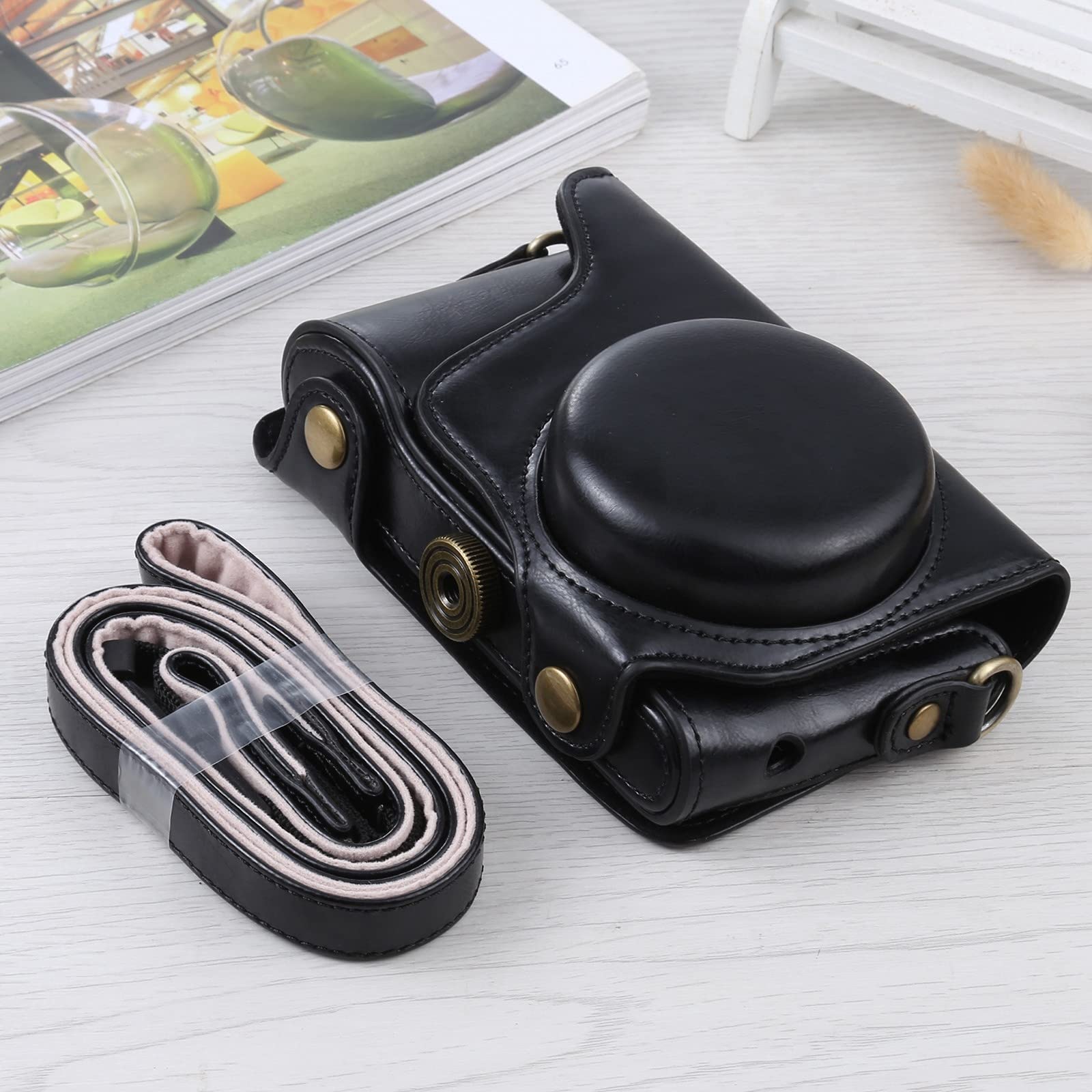 WWSEN Full Body Camera PU Leather Case Bag with Strap Compatible for Samsung Galaxy Camera EK-GC100 / EK-GC110 / EK-GC200 Camera Cases Accessories