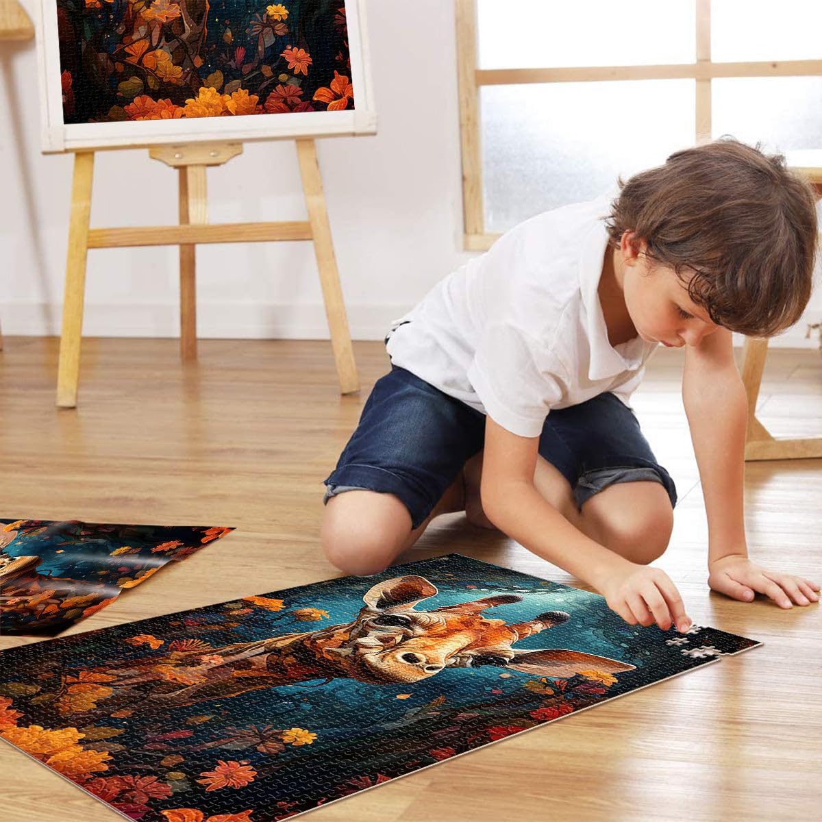 Puzzle 2000 pièces pour Adolescents Girafe dans Un Jardin paradisiaque Jeu de Quiz Offrir en Cadeau à Toute la Famille 70x100cm