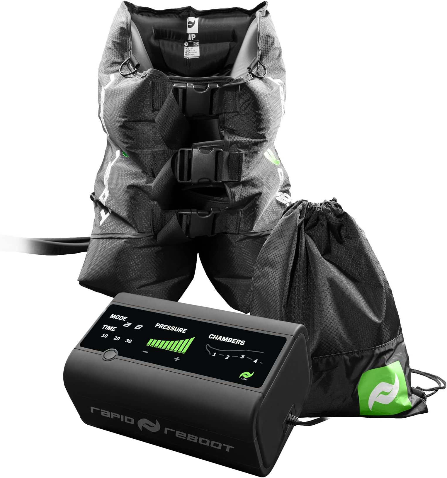 Rapid Reboot Recovery Hip System: Compression Hip Shorts, & Classic Pump. Sequential, Dynamic air Compression for Massage Therapy, Improved Circulation and Faster Workout Recovery. (Regular)