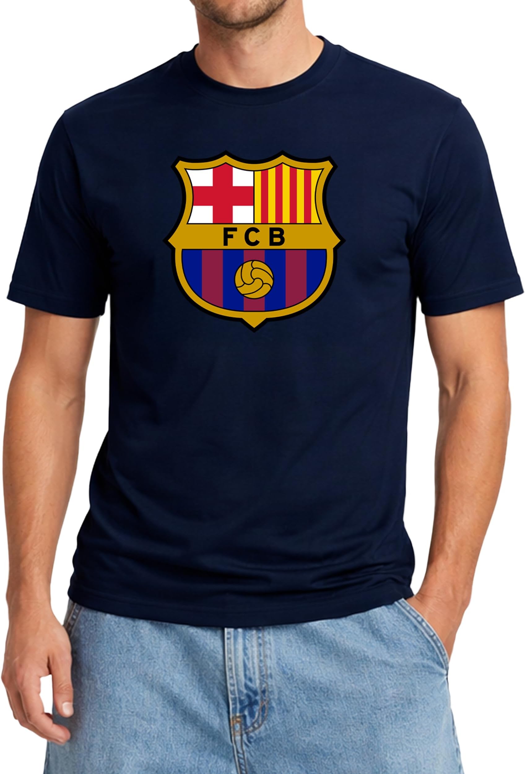 Officially Licensed FC Barcelona Cotton T-Shirt - Unisex Adult