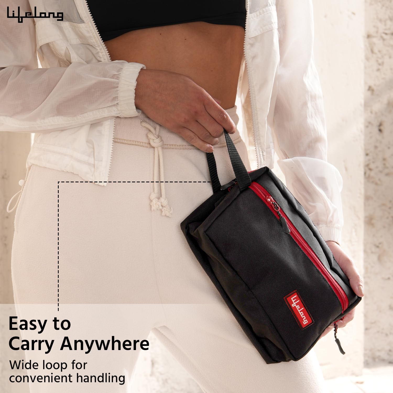 Lifelong Toiletry bags for men travel, crafted from high-quality polyester material, compact yet spacious travel pouches for women offers reliable protection for your toiletries.