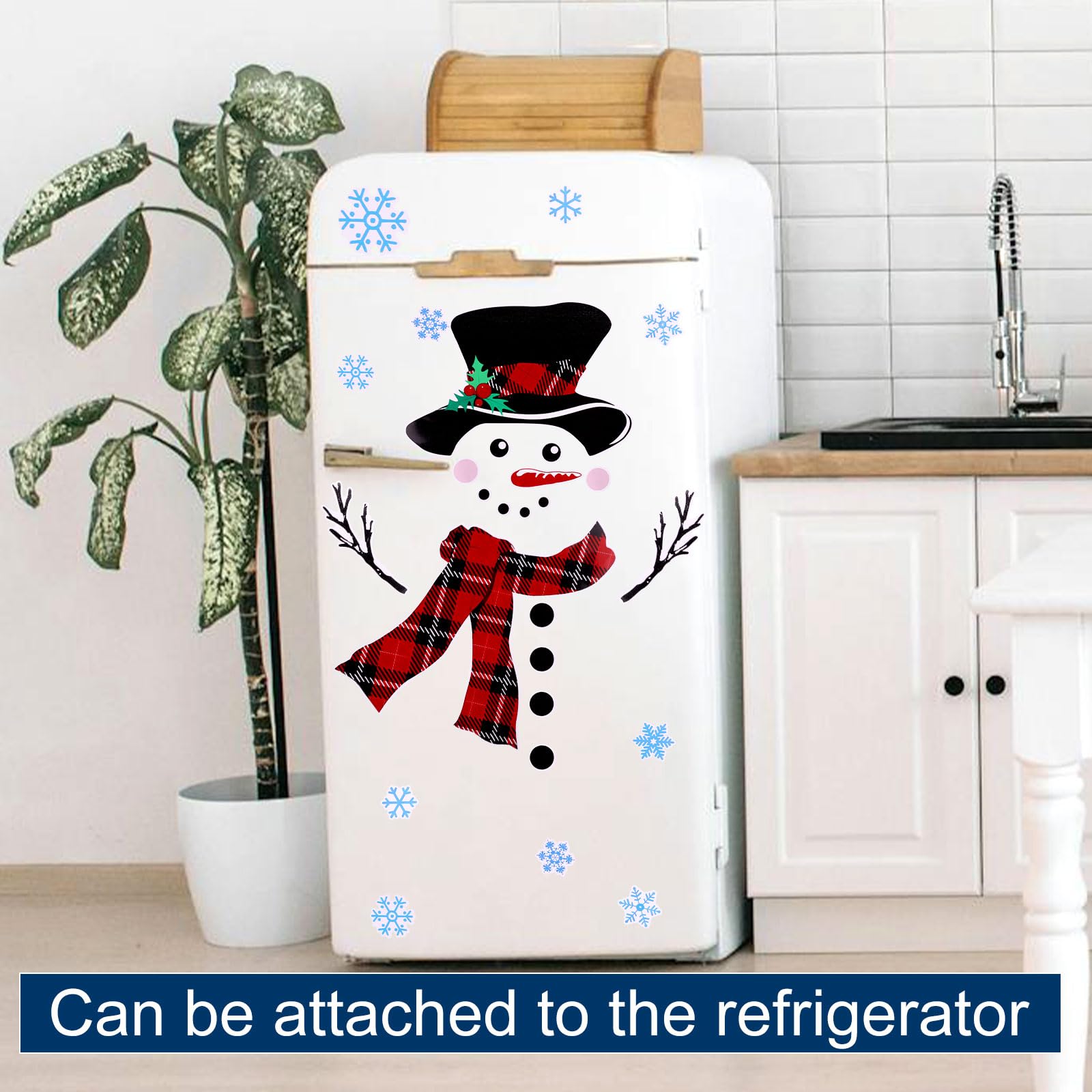 Noël Bonhomme De Neige Autocollants Magnétiques De Réfrigérateur Joyeux