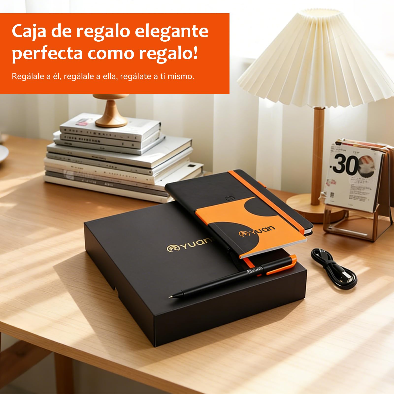 Yuan Cuaderno Digital Inteligente: Smart Digital Notebook con Smart Pen, Escribe en Papel Real, sincronización en Tiempo Real, Almacenamiento Digital – libreta, recambios y Cable de Carga incluidos