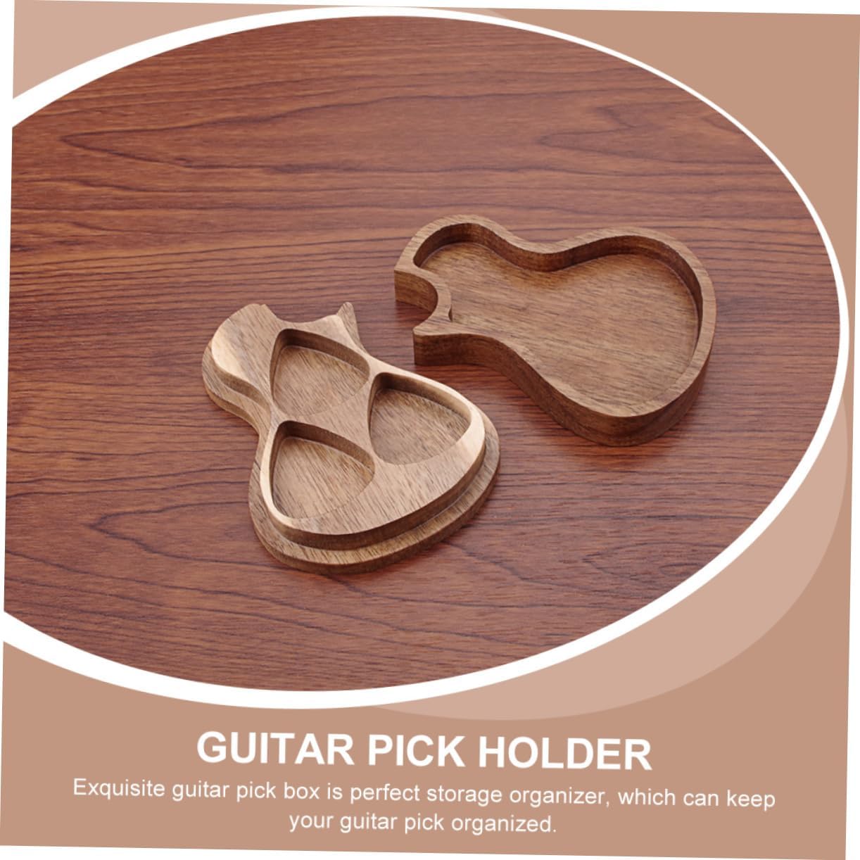 Wooden Guitar Pick Organizer for Storing Picks, Polished Holder image 3