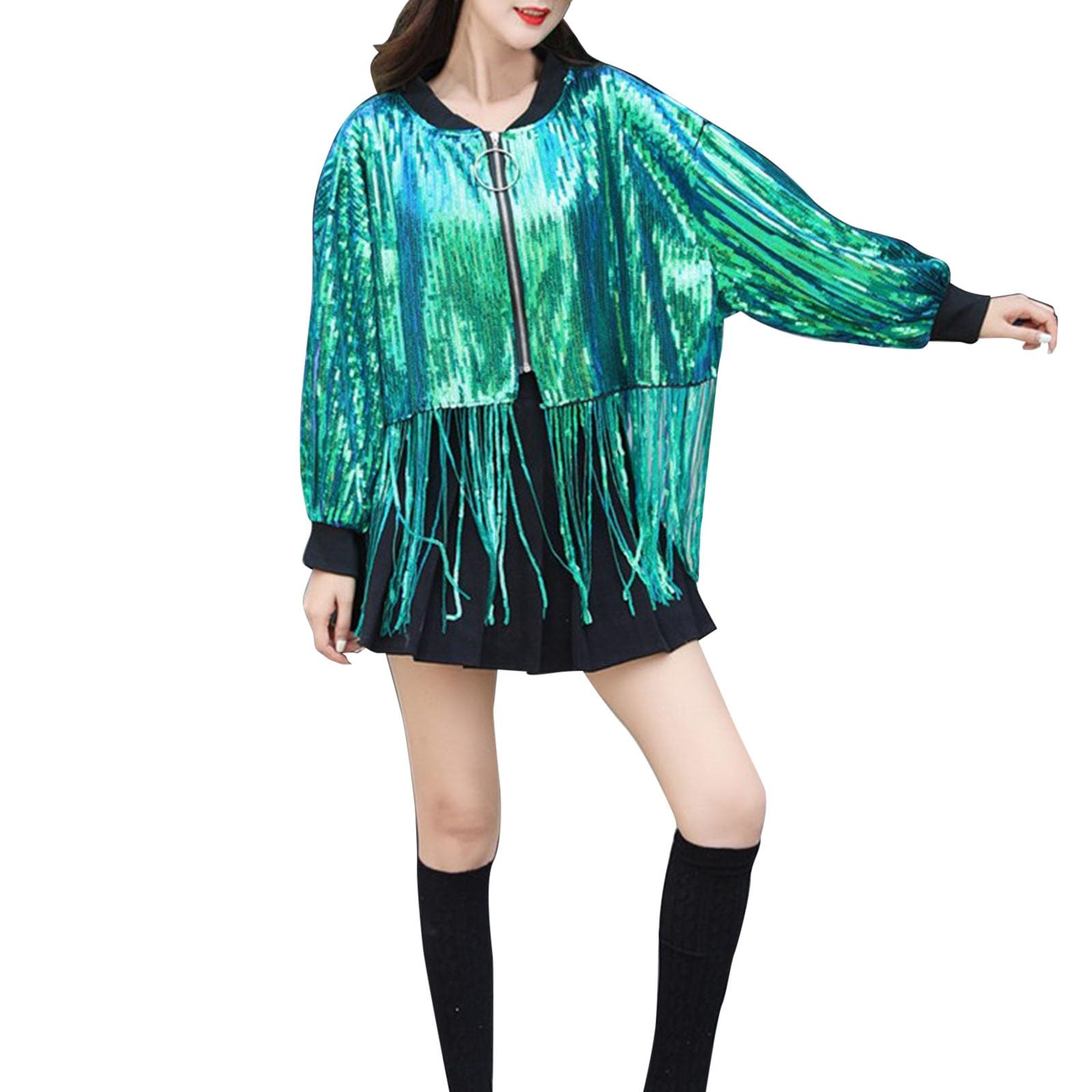 Veste courte de performance à paillettes pour DJ de boîte de nuit - 7