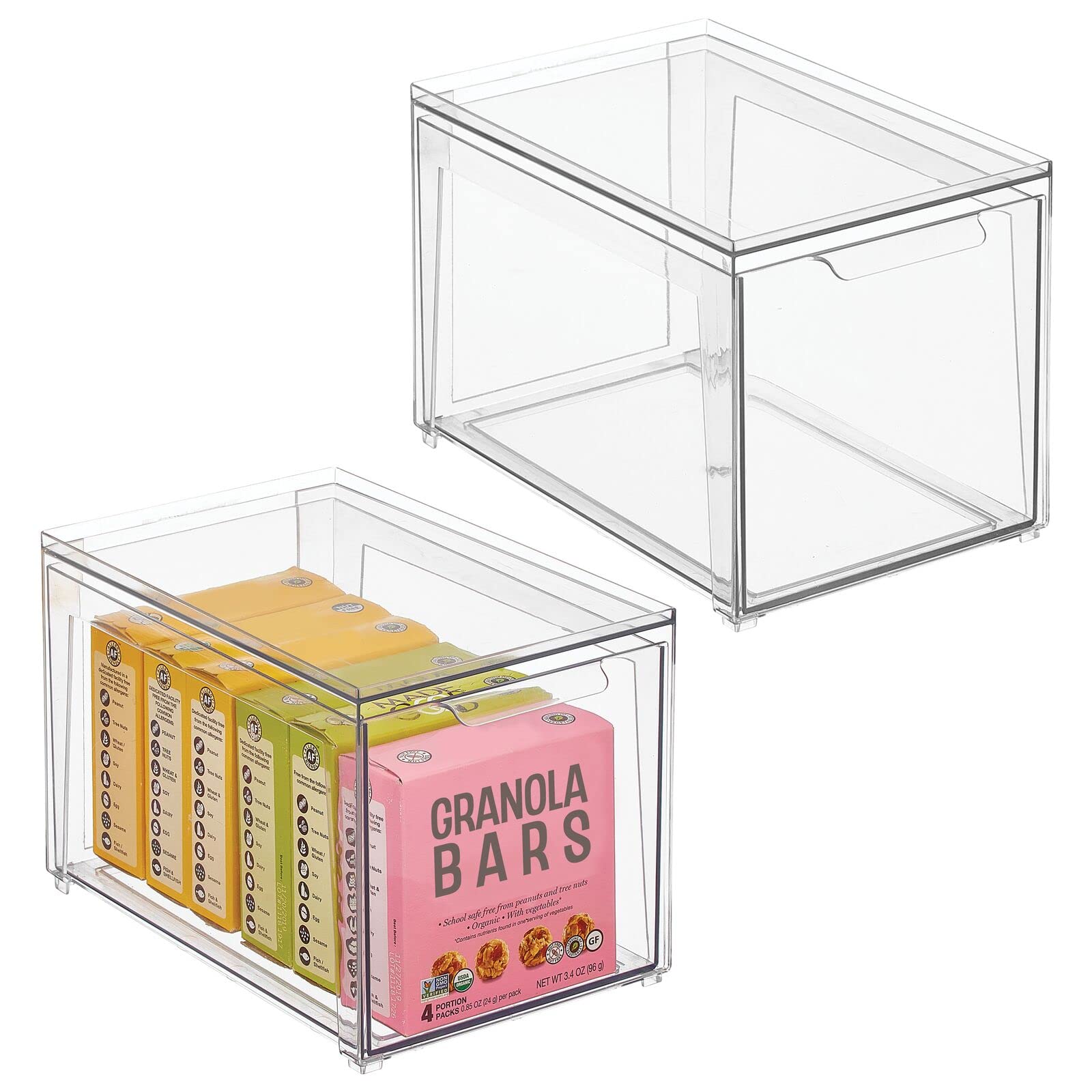 Buy mDesign Stackable Storage Containers Box with PullOut Drawer