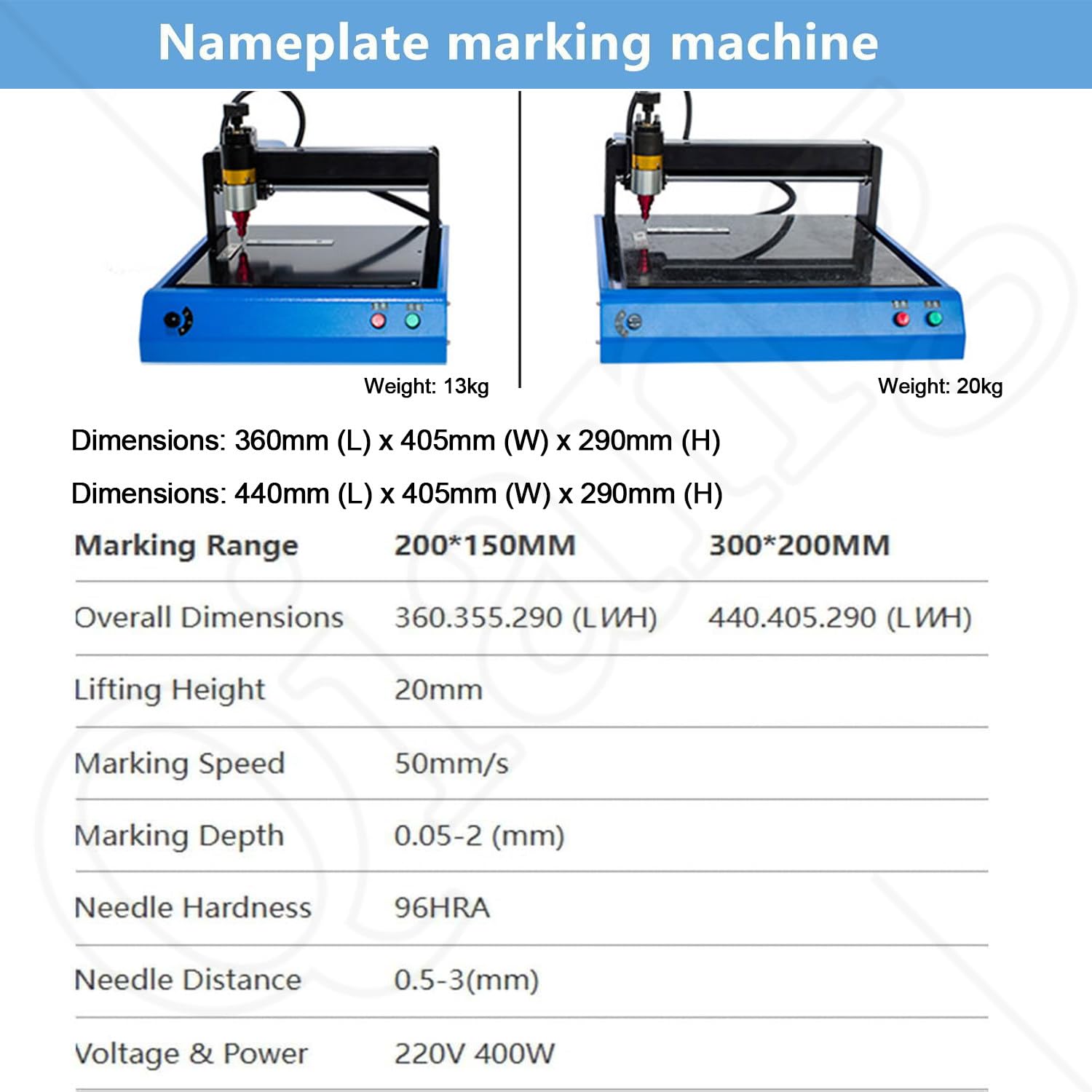 Macchina portatile per marcatura a punti, incisore elettrico in metallo, 400 W, incisione in acciaio inossidabile, segni in plastica per targhette, gioielli, numeri auto, profondità 0,05-2 mm