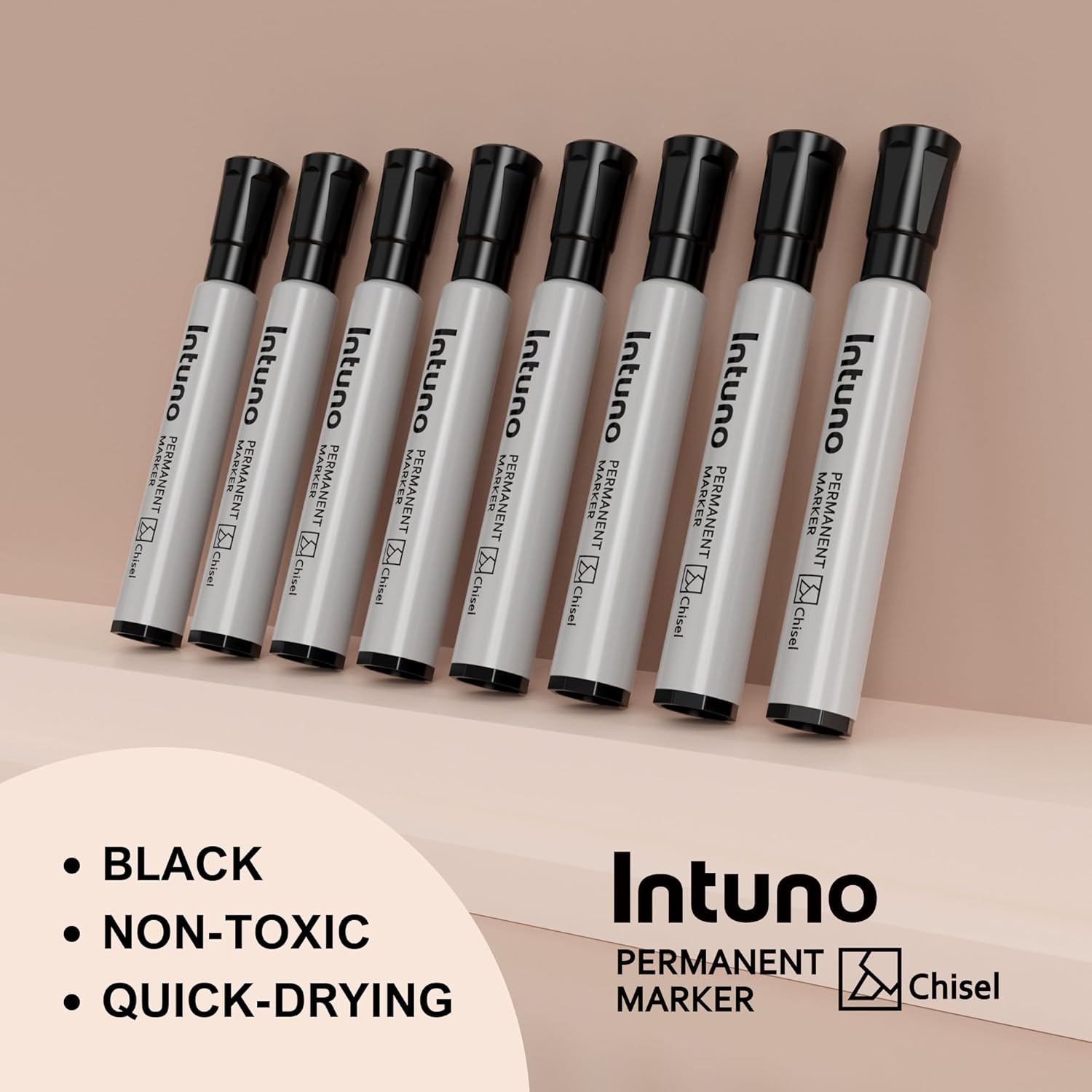 Permanent Markers, 96 Count Black, Chisel tip, Oil-Based Permanent Markers, Waterproof and Fade-Resistant, for Paper, Wood, Metal, Glass and More