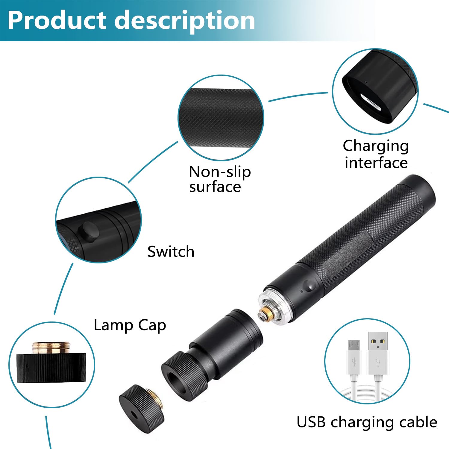 Green Laser Pointer High Power Green Beam Light Long Distance Range for TV/LED/LCD Screens Tactical Flashlights for Hiking/Presentation Office/Outdoor — view 2