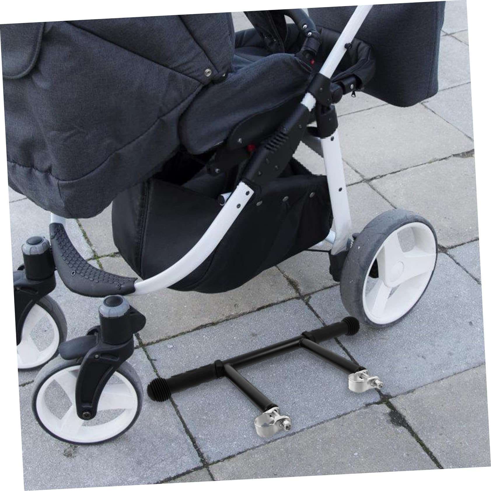 Extension de Poignée Poussette Robuste Réglable pour Tout- Accessoire Antidérapant Compatible avec Guidon Prolongateur de Guidon Poussette Confortable pour Parents