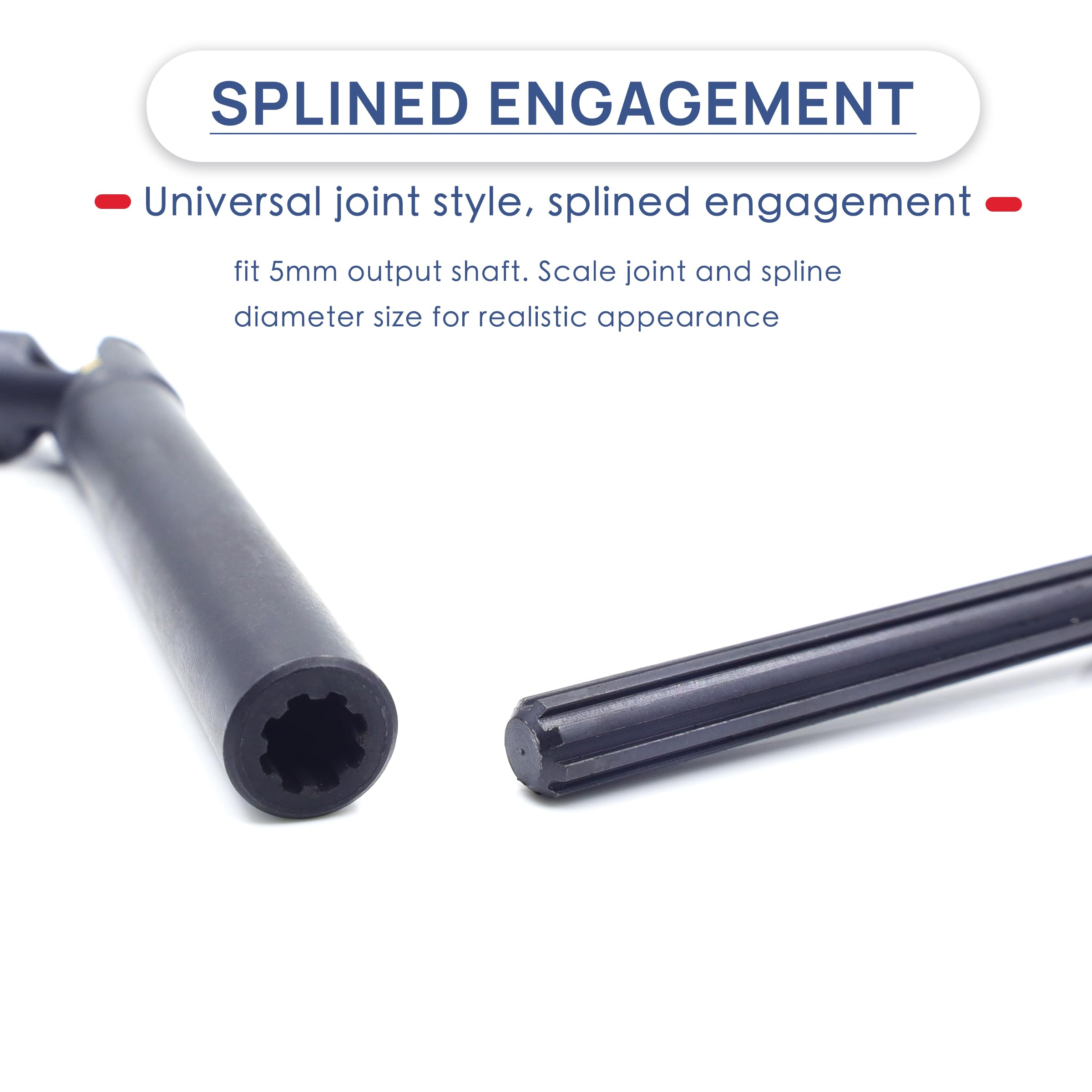 HOPLEX Stainless Steel Driveshaft with Black Coating Heavy-Duty Drive Shaft for TRX4 Axial SCX10 90046 AXI03007 Redcat Gen 8 RC 1/10 Crawler Car Upgrade Accessories(115-165MM)