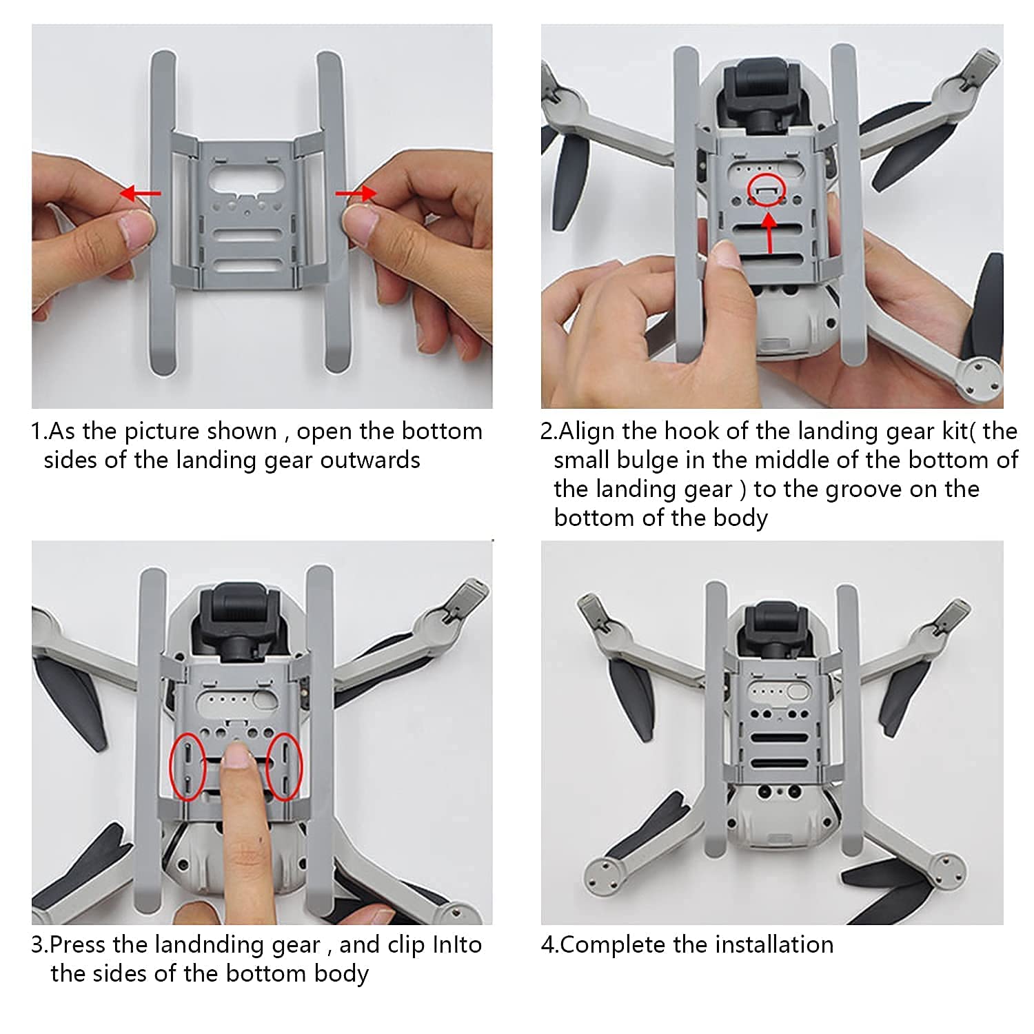 Kee Nso Carrello Di Atterraggio Esteso Per Drone Mavic Mini - Gambe Elevatrici In Grigio - 4