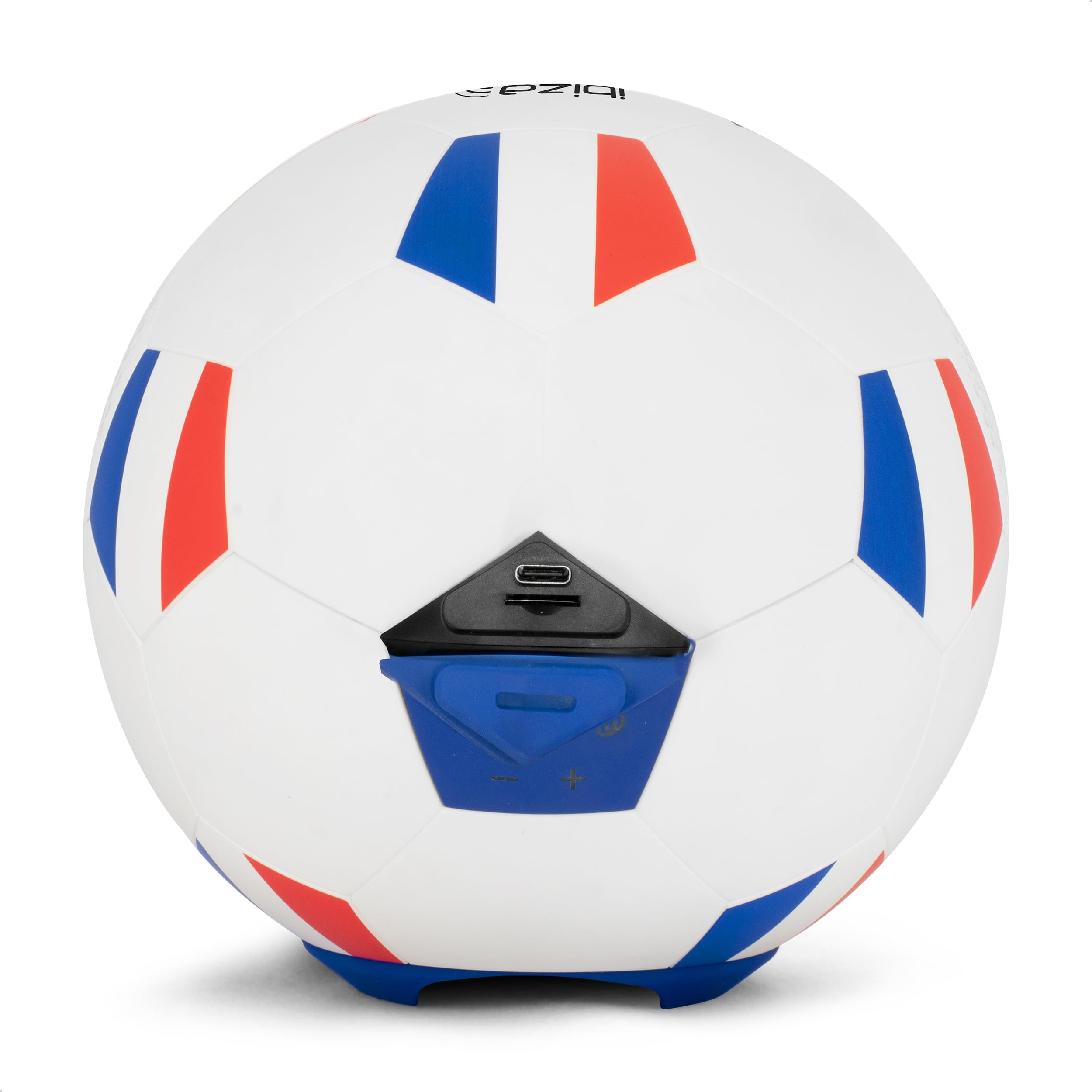 Ibiza - FOOTBALL-SOUND - Baffle, enceinte puissant sur batterie rechargeable - Bluetooth, Micro-SD - TWS - Forme de balle de football aux couleurs de la France - JO, Coupe du monde, foot
