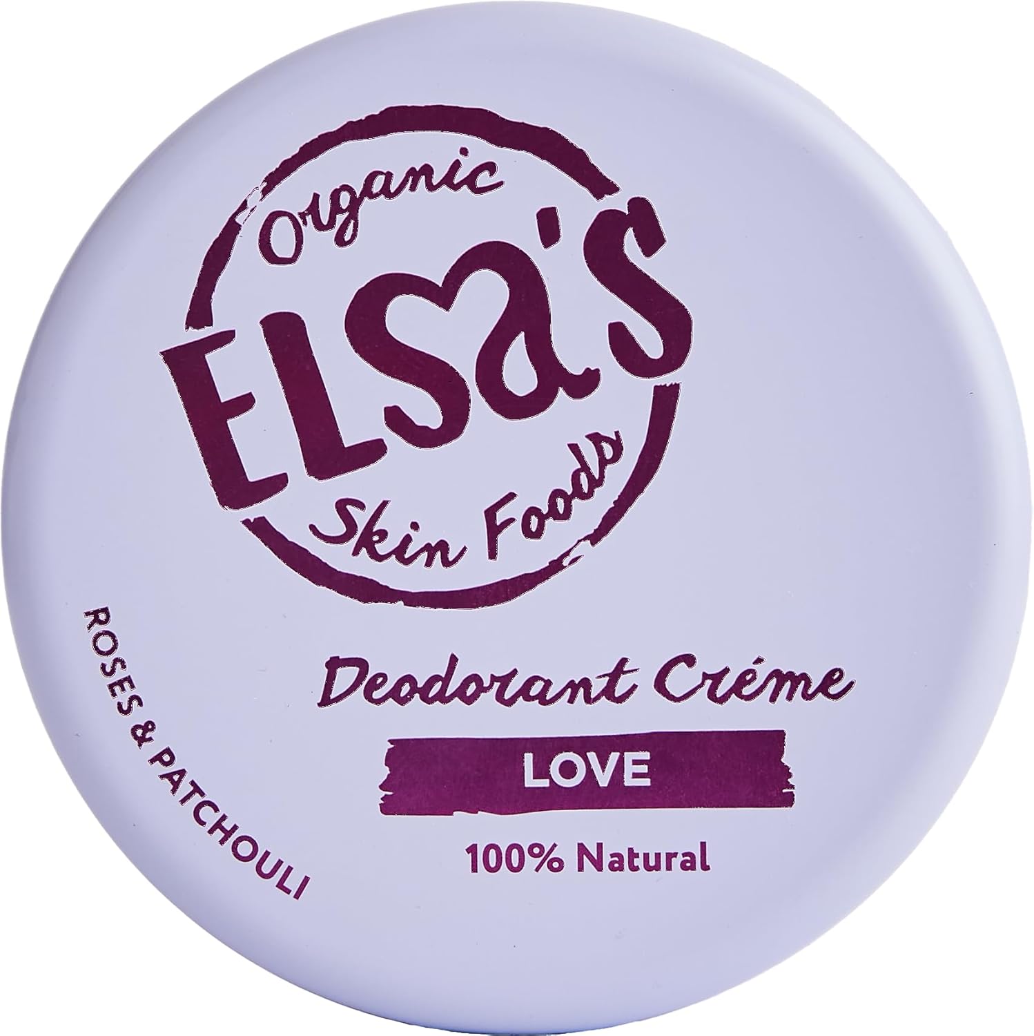 Elsa’s Organic Skin Foods – Natural Deodorant Cream – Love – Aluminum Free – No Sodium Bicarbonate – 100% Natural Vegan – Plastic Free