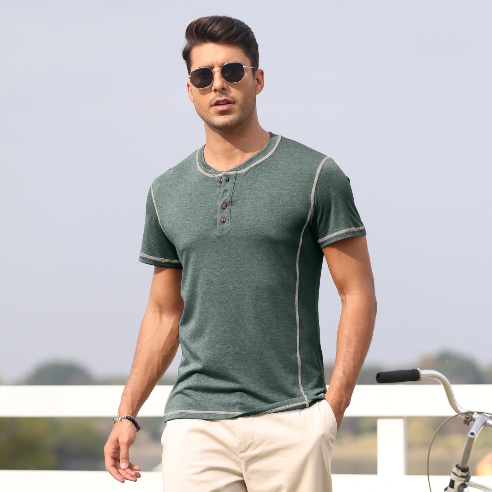 Camiseta Manga Larga Hombre Tshirt Algodon Slim Fit Basica Transpirable Camisetas M-2XL