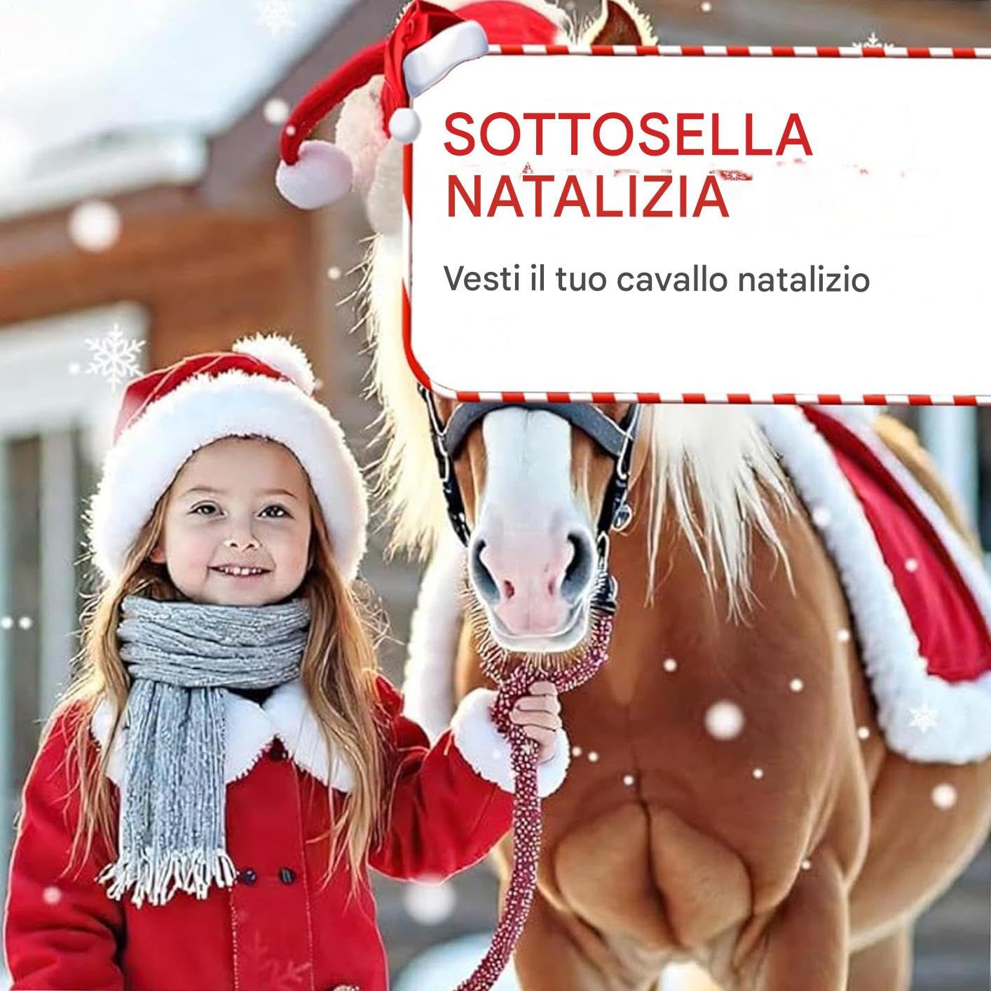 Cappello da cavallo di Babbo Natale - Costume da equino per le vacanze 54x46 cm, imbottitura senza sella traspirante, elegante accessorio per l'equitazione | Christmas Farm Ranch Amanti degli animali