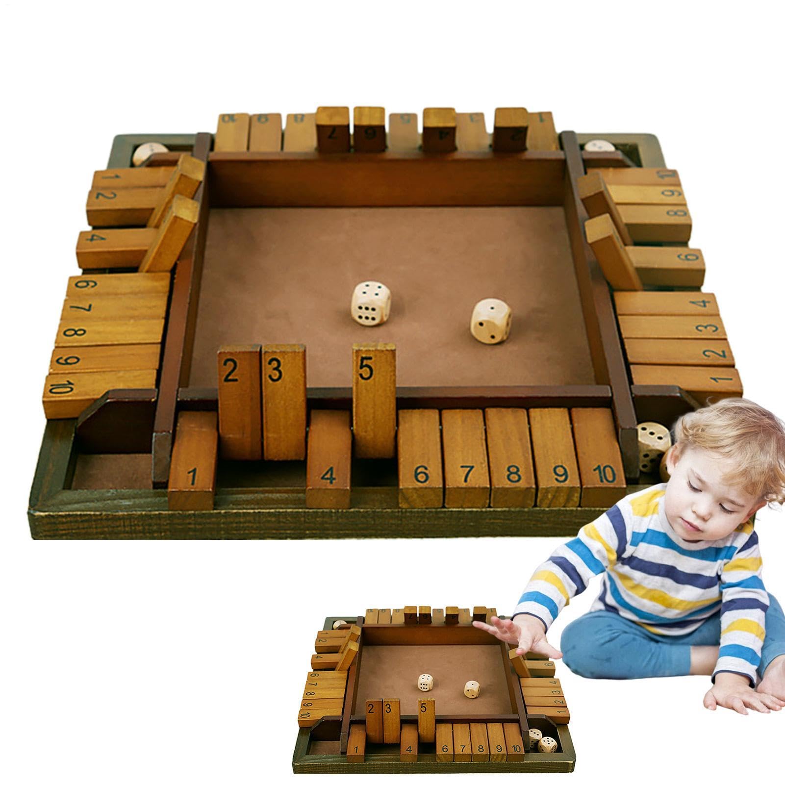 Generisch Juego de de sombrero [tablero de dados de madera] Tabla de números clásicos | Estrategia Set - Portátil Estrategia Entretenimiento | Fiesta Viaje Uso Niños Adultos Hogar Tabla Set