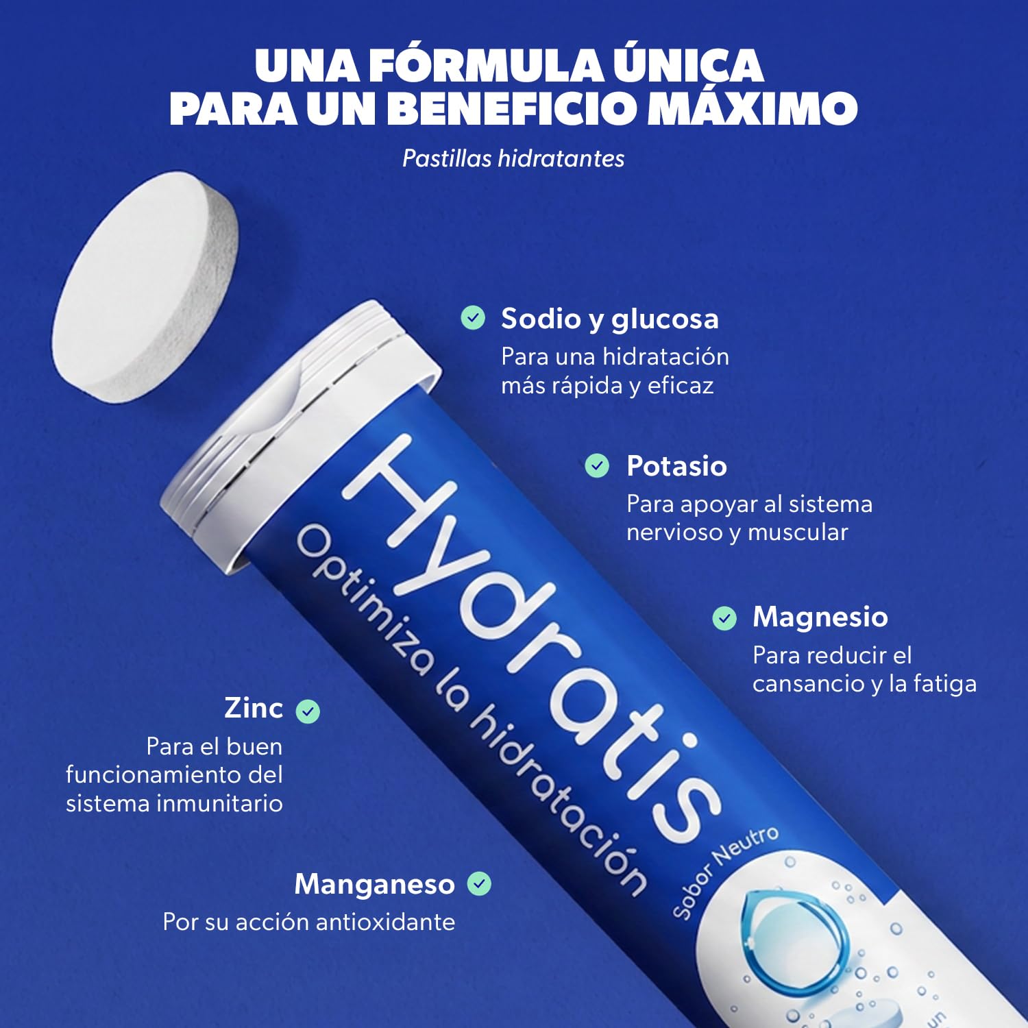HYDRATIS - Tabletas de rehidratación acelerada - Electrolitos con magnesio, zinc, potasio - 3x20 tabletas - Sabor a frutos del bosque