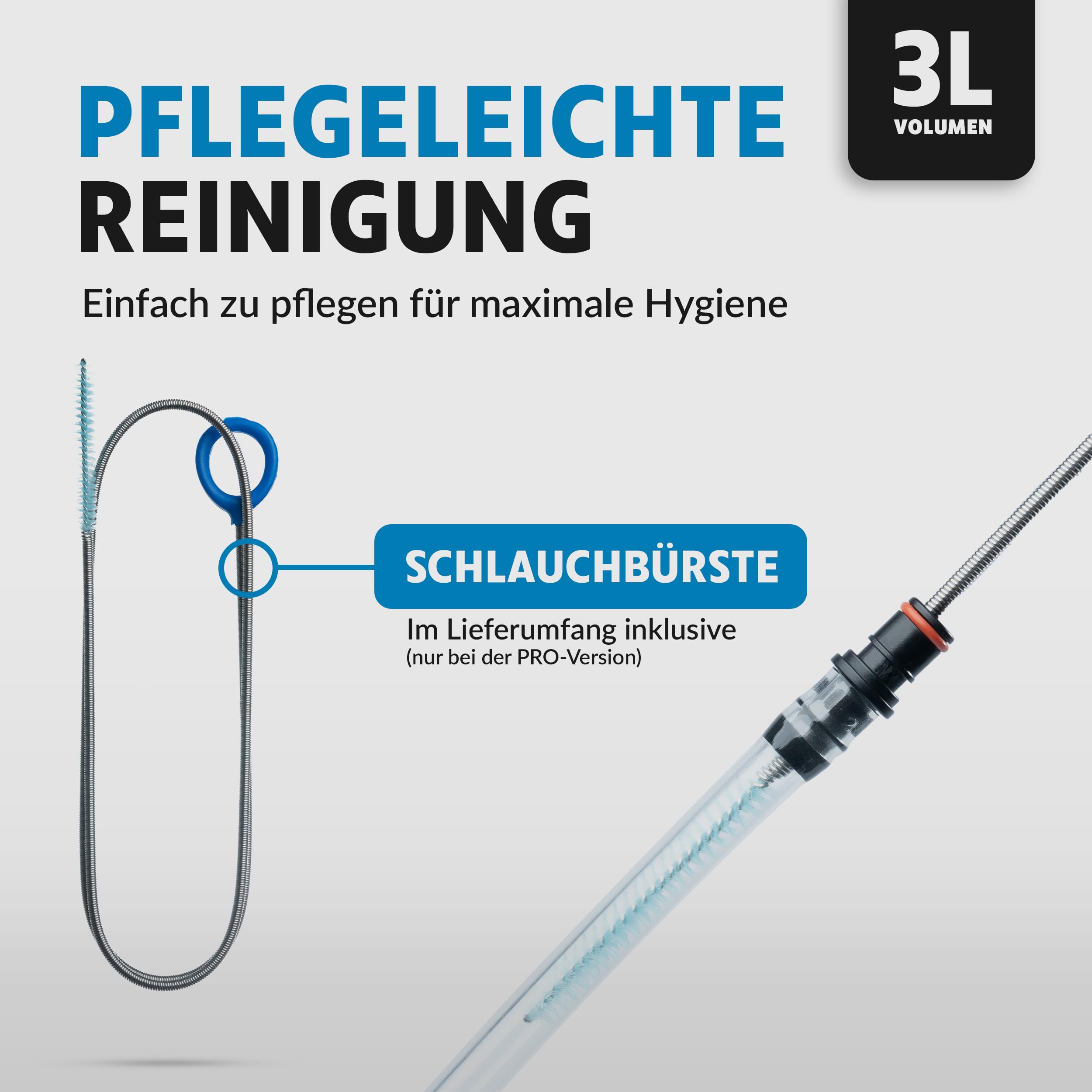 Terra Peak® Premium Trinkblase 2L oder 3L INKL. 2 x Schlauch & 1 x Reinigungsbürste für Rucksack, Wandern & Joggen (auslaufsicher) - Ergonomisches Trinksystem mit Mundstück & Schutzkappe (BPA-Frei)