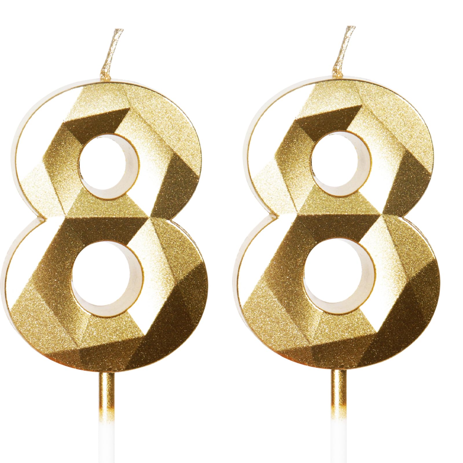 Yiran 50th Birthday Candles, Gold Number 50 Happy Birthday Candles, Cake Topper Decorations for Birthday Party, Wedding Anniversary Celebration Supply — view 211