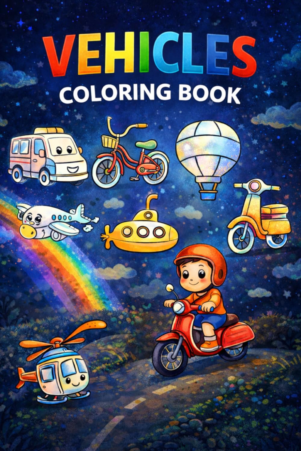 Kawaii Vehicles Coloring Book for Kids: 26 Cute Transportation Coloring Pages • Cars, Trucks, Planes & More • Single-Sided with Blank Backs • Ages 3–8 (Little Explorers Coloring Books)