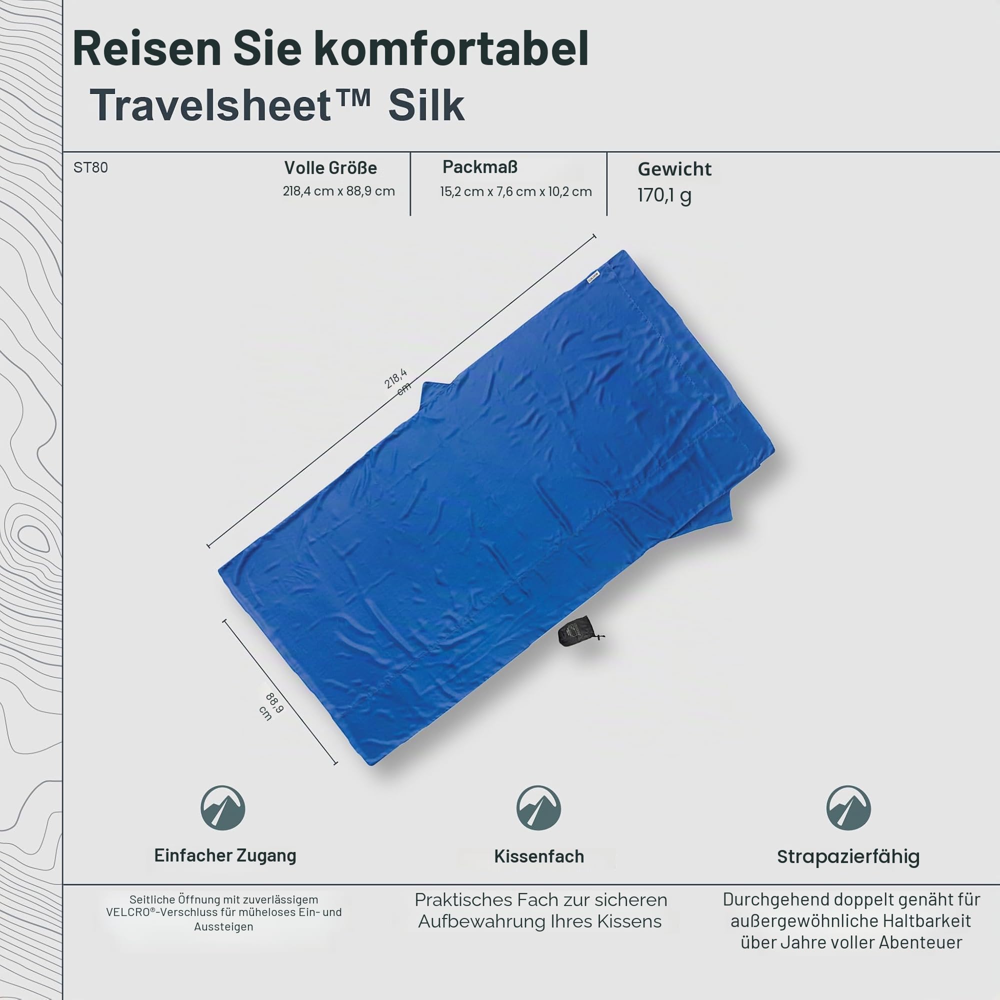 Cocoon Seidenschlafsack Travel Sheet XL Extra Large - Silk
