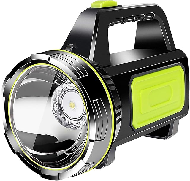 Hand Torches LED Super Bright Rechargeable Flashlight - 2 Modes LED Searchlight 6000mAh Hand Torch Portable LED Searchlight Lantern Outdoor Emergency Flashlight Camping Work Light