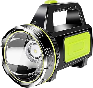 Vvciic Flashlight LED Searchlight, Powerful Rechargeable Torch Portable LED Searchlight Super Bright Hand Torch White Light Waterproof Lantern Flashlight Security Spotlight Lamp Camping Work Light