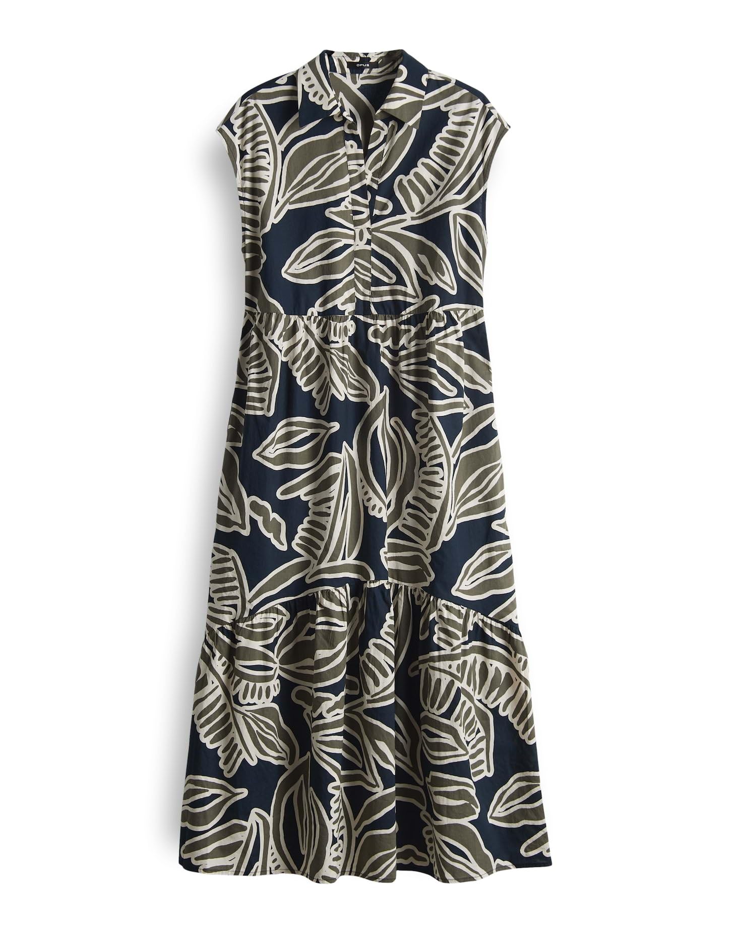OPUS Damen Midikleid | Printkleid WERISA Tropical A-Linie mit Volantstufen