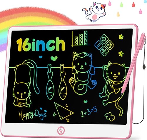 Hockvill Tableta de escritura LCD para niños de 16 pulgadas, juguetes para niñas y niños, almohadilla de dibujo para niños de 3, 4, 5, 6, 7, 8 años,