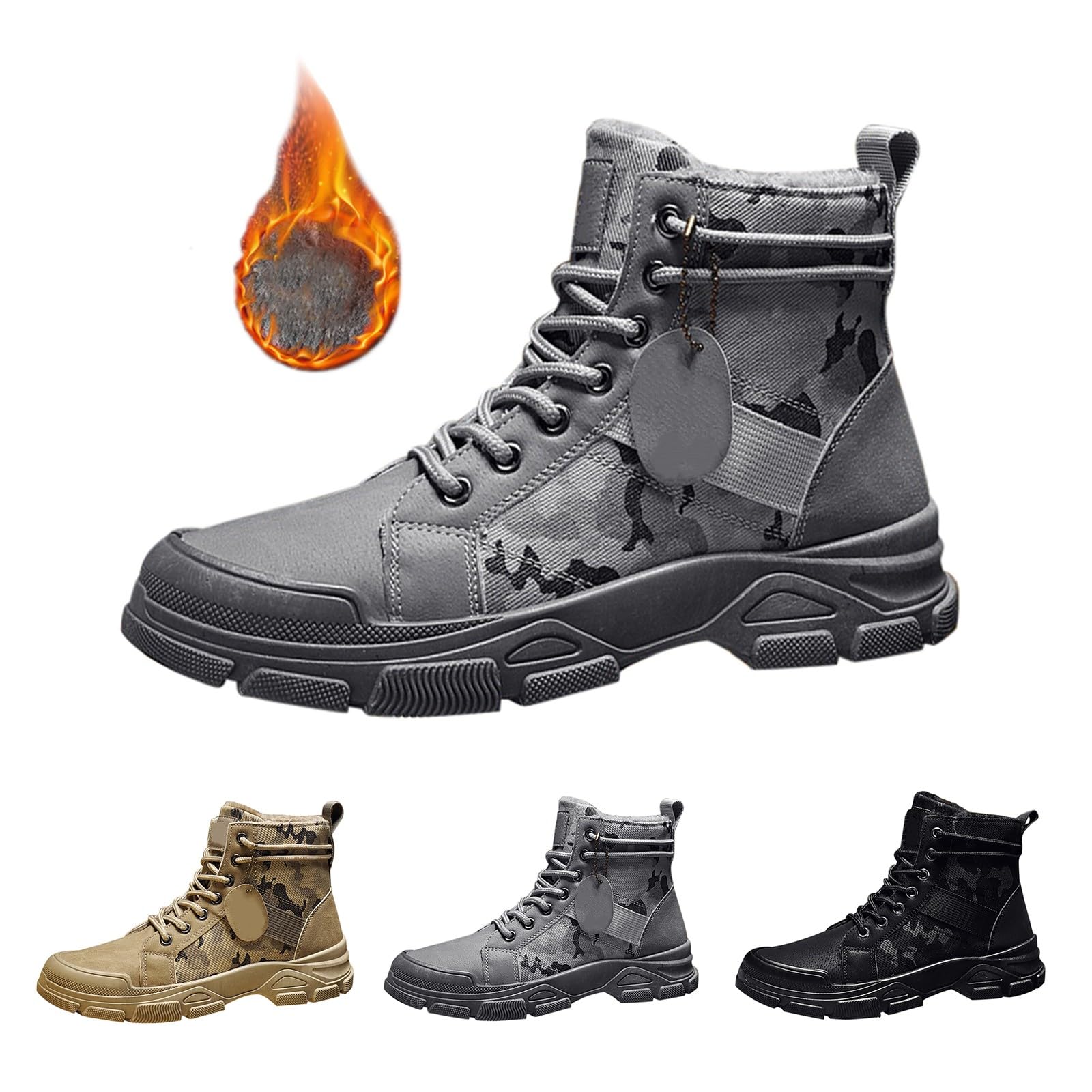 Scarpe da ginnastica alte da uomo, stile casual, in tela, con lacci, per passeggiate quotidiane all'aperto