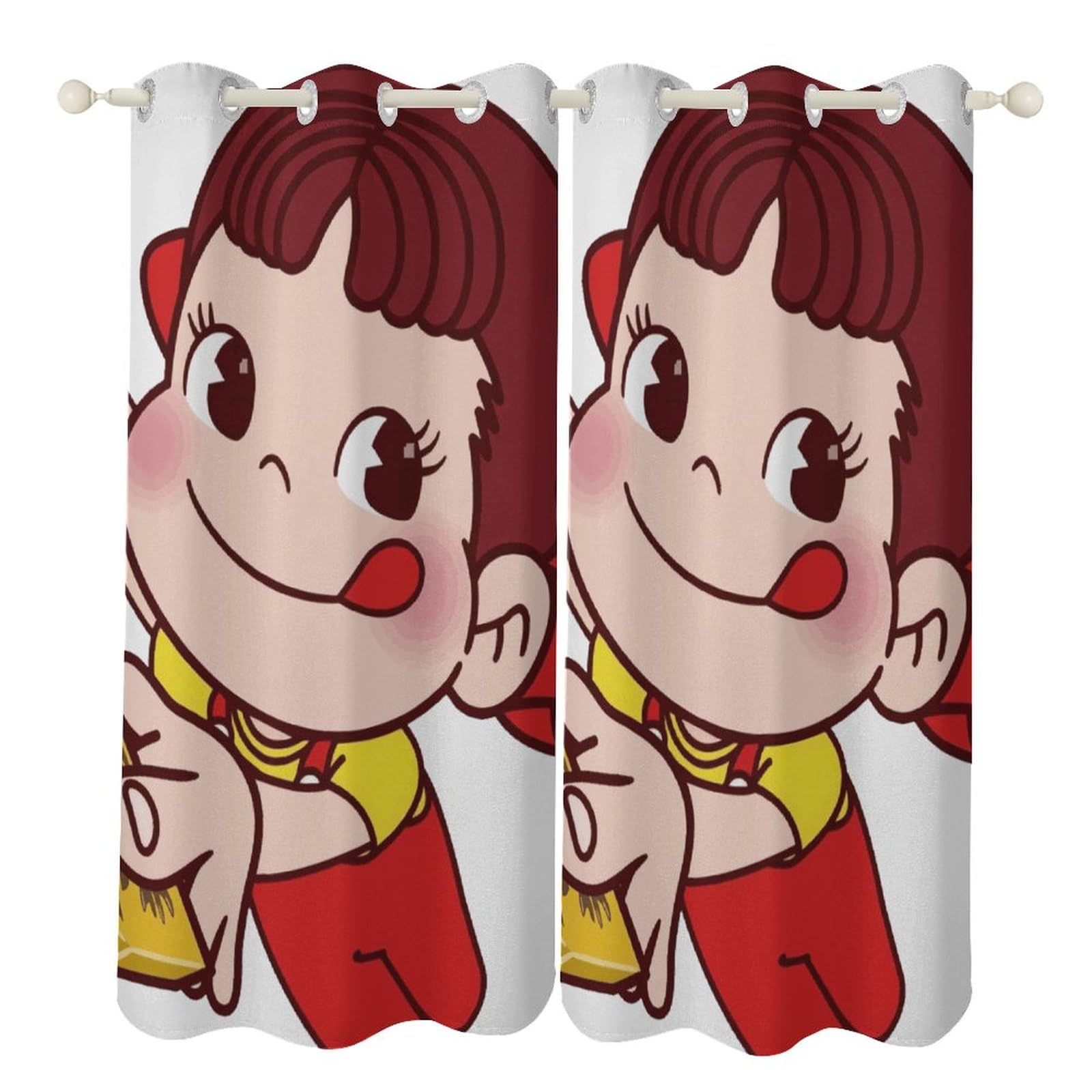 Amazon｜ペコちゃん (9) 穴あきカーテン（2枚同じ） カーテン 1級遮光