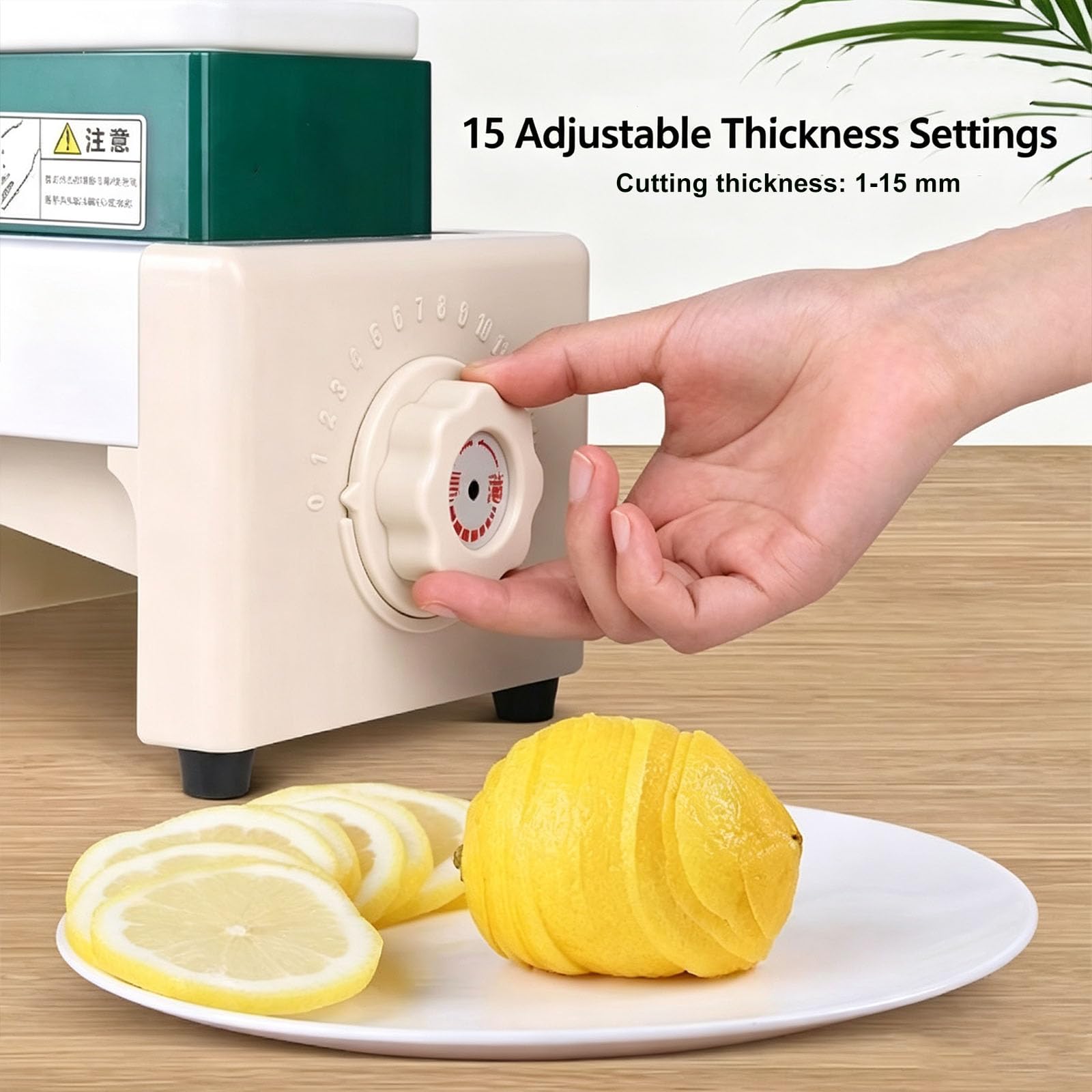 Cortadora De Frutas Manual, Máquina Cortadora De Alimentos Con 2 Juegos De Cuchillas, 15 Niveles De Grosor Ajustables, Funcionamiento Seguro Y Eficiente, Fácil De Limpiar, Para Limones, Cebollas,