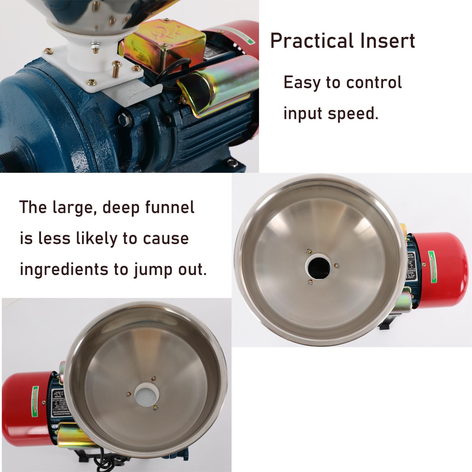 Elektrisch Getreidemühle 50-75 kg/h Kornmühle,2200W Schrotmühle Zerkleinerer Grain Mill,Hausgebrauch Elektrischemühle Maschine für Mais Reis Weizen Paddy-Reis