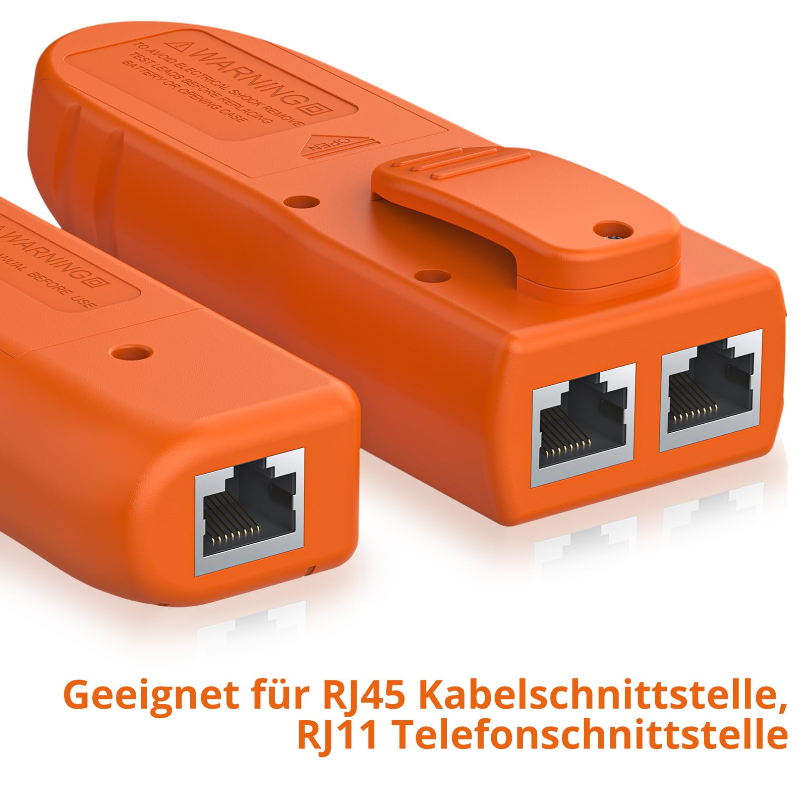 Proster Netzwerkkabel Wire Tracker XQ 350 mit Kopfhörer Hochempfindlicher Handheld Telefonkabeltester Wire Tracker für LAN Ethernet BNC RJ45 RJ11 Tester -Orange