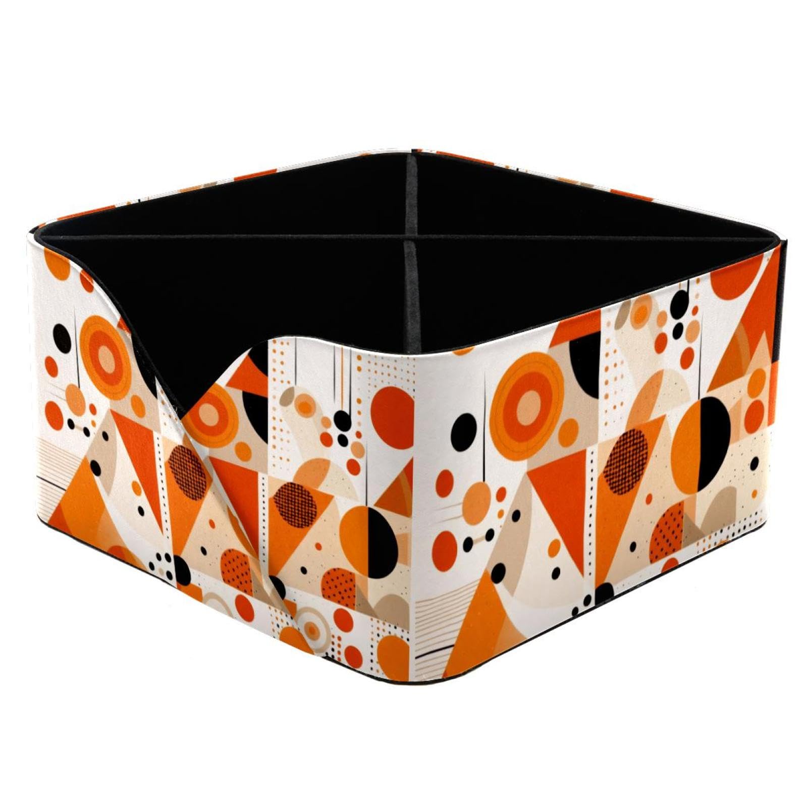 Boîte de rangement rectangulaire orange à compartiments pour cosmétiques